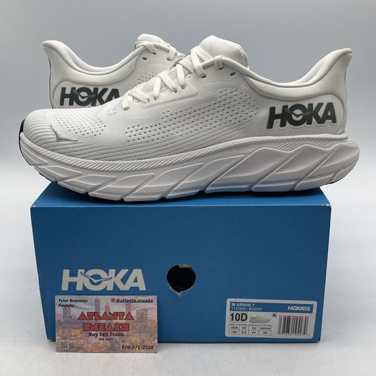 Size 10 - Hoka One One Arahi 7 Blanc De Blanc White Black Silver (1147850-BDBSW)