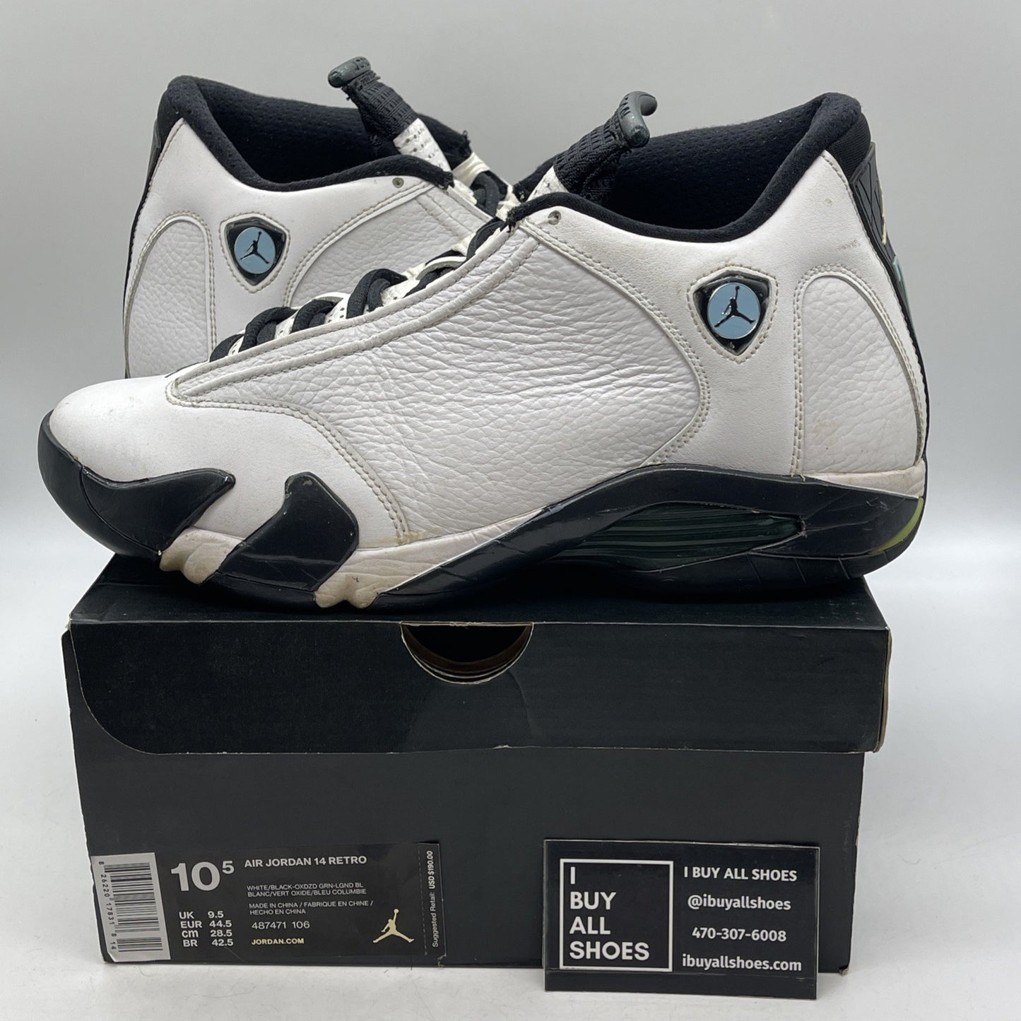 Size 10.5 - Air Jordan 14 Retro 2016 Oxidized Green (487471-106)