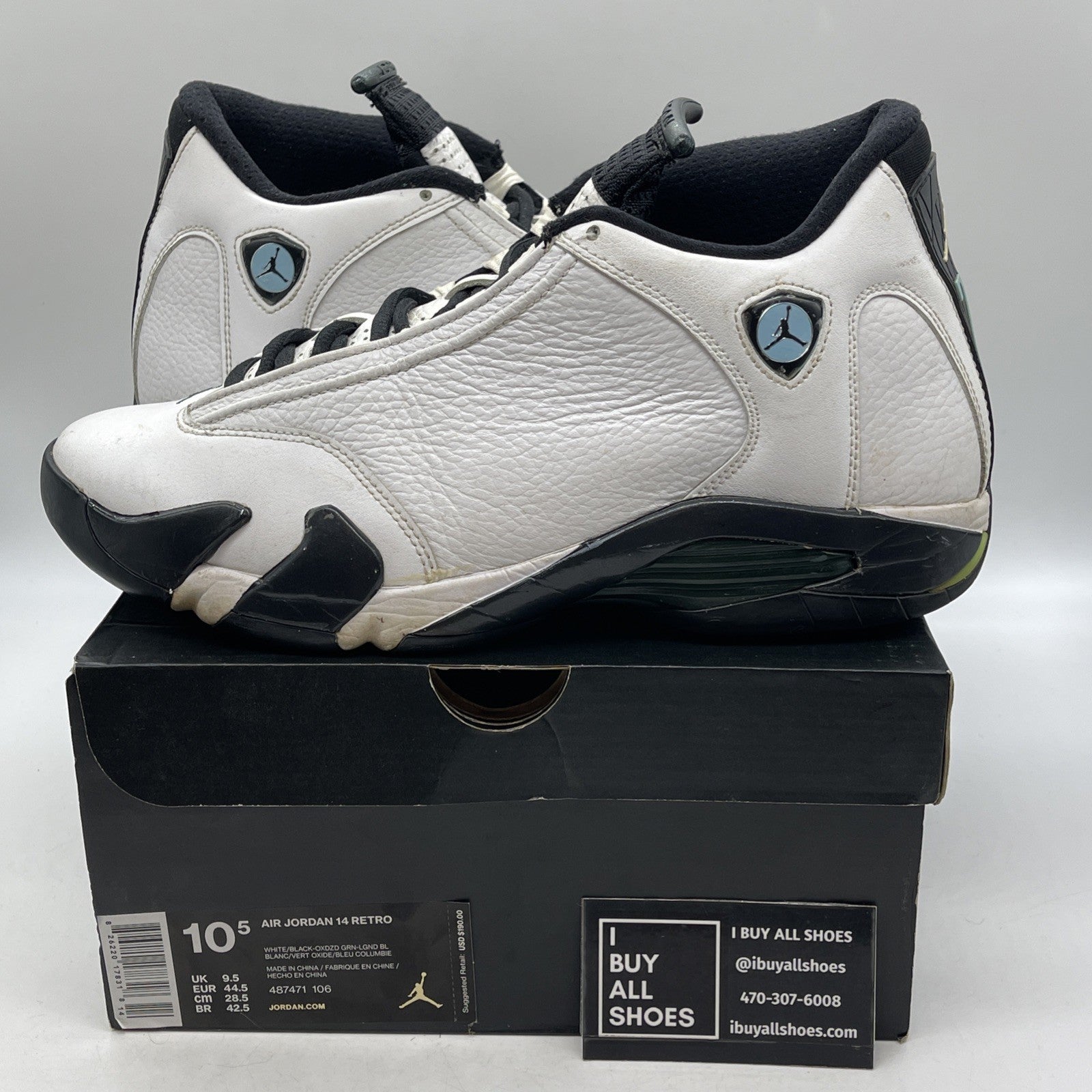 Size 10.5 - Air Jordan 14 Retro 2016 Oxidized Green (487471-106)