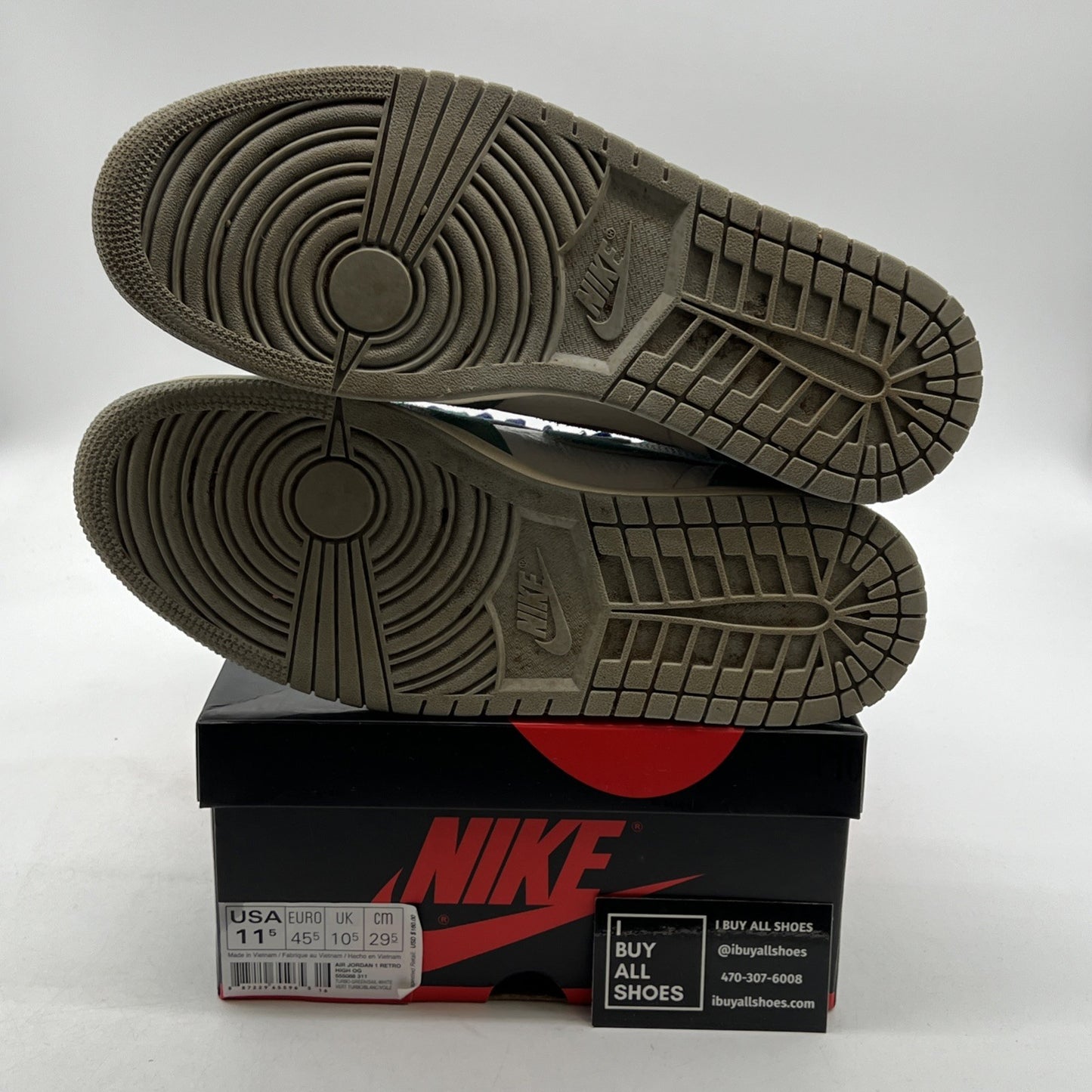 Size 11.5 - Air Jordan 1 Retro OG High Turbo Green (555088-311)