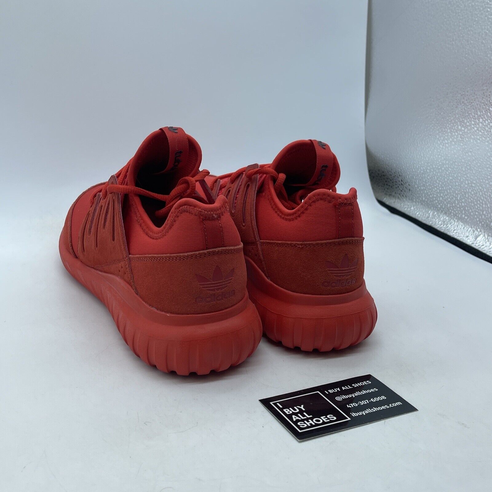 Size 8.5 - adidas Tubular Radial Red Suede Leather (S80116)