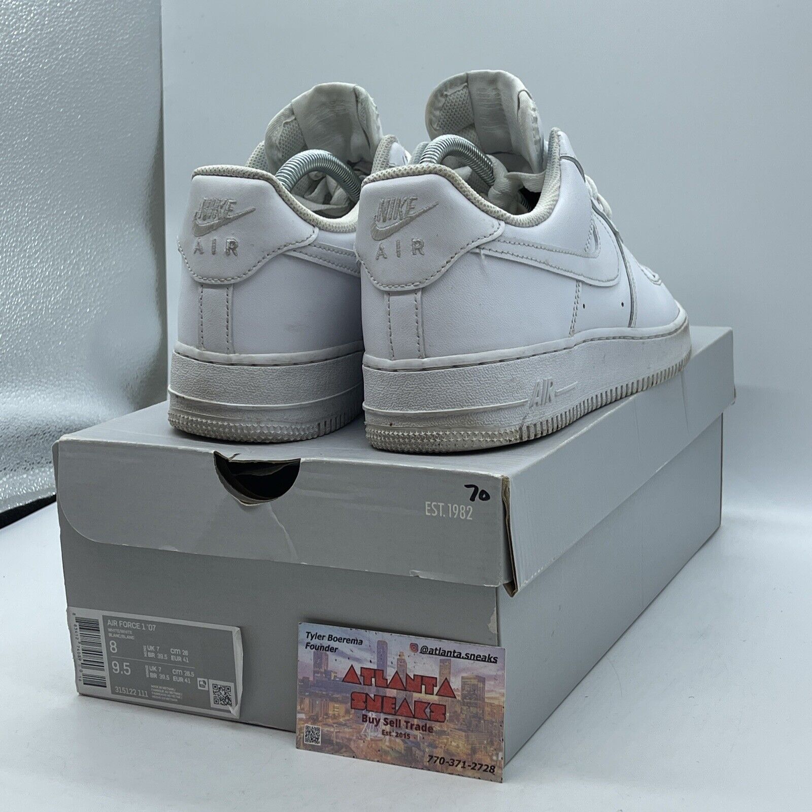 Size 8 - Nike Air Force 1 Low '07 White Leather (315122-111)