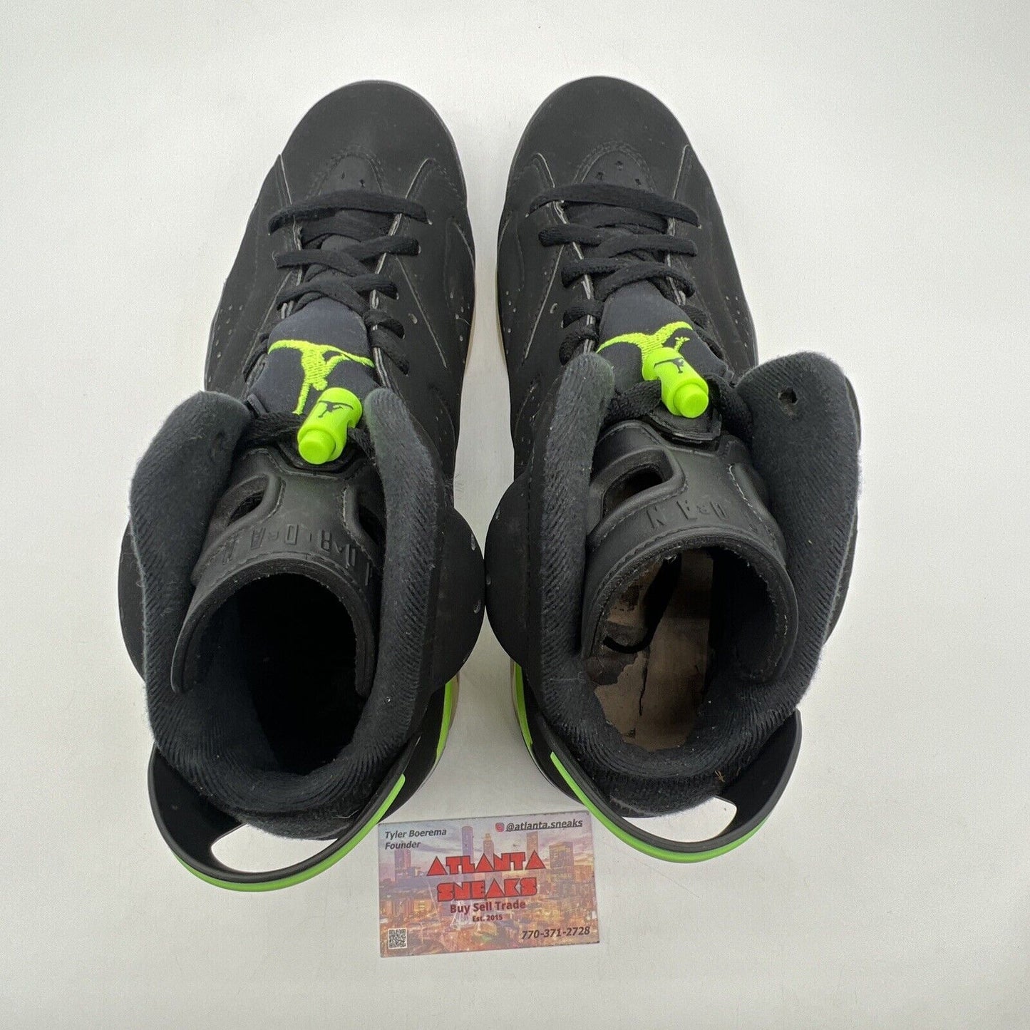 Size 11 - Jordan 6 Retro Electric Green 2021 Black Suede (CT8529-003)