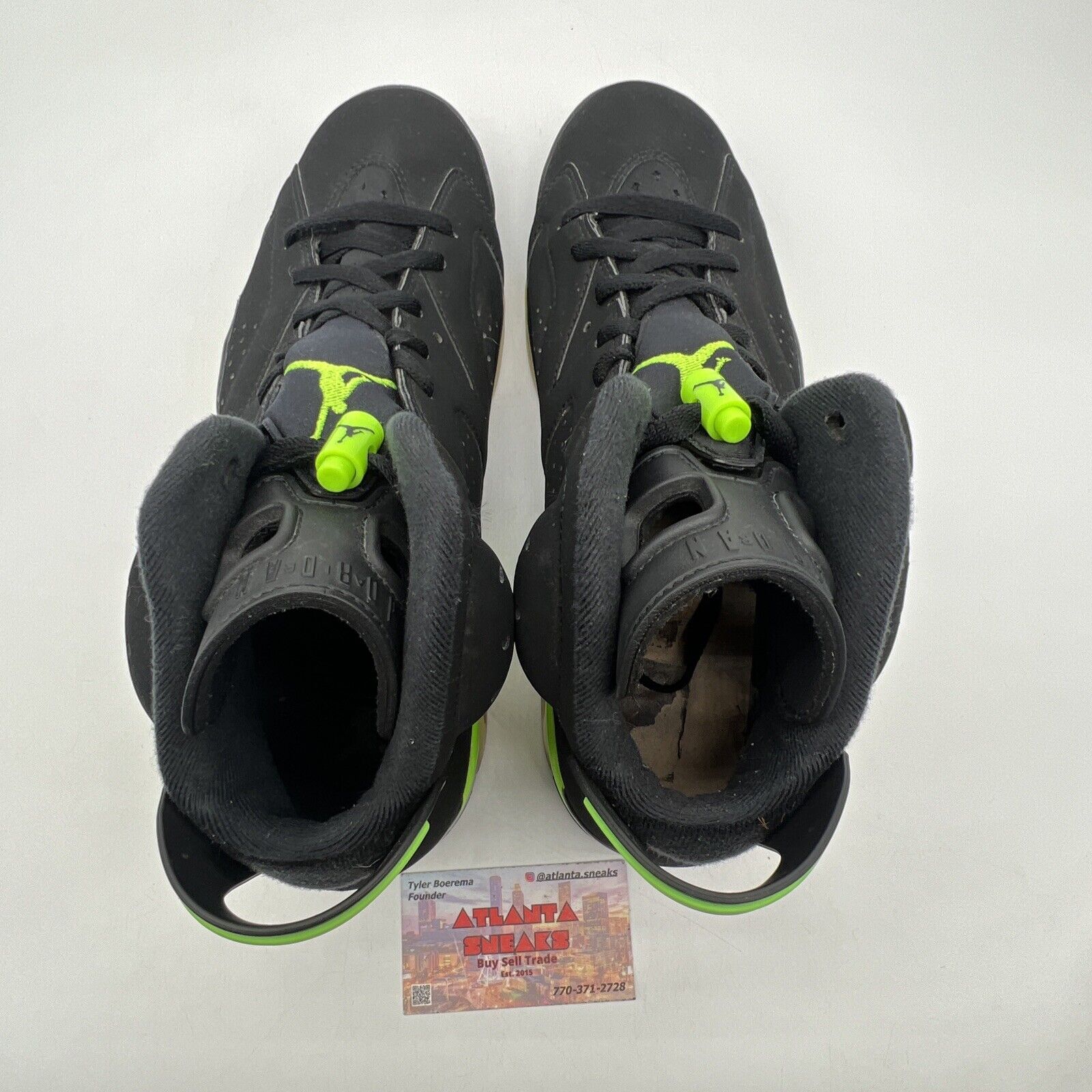 Size 11 - Jordan 6 Retro Electric Green 2021 Black Suede (CT8529-003)