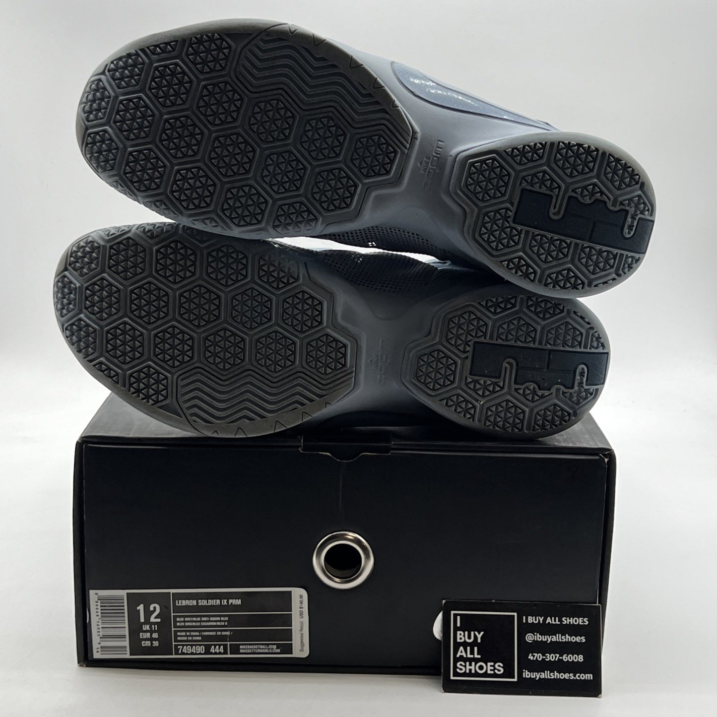Size 12 - Nike LeBron Soldier 9 PRM Blue Grey (749490-444)