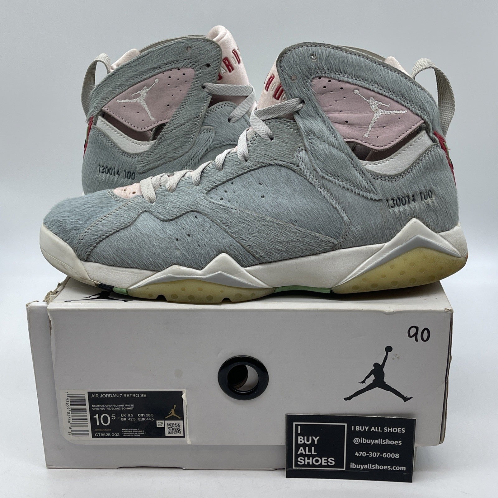 Size 10.5 - Air Jordan 7 Retro SE Hare 2.0 Grey Pink Suede (CT8528-002)