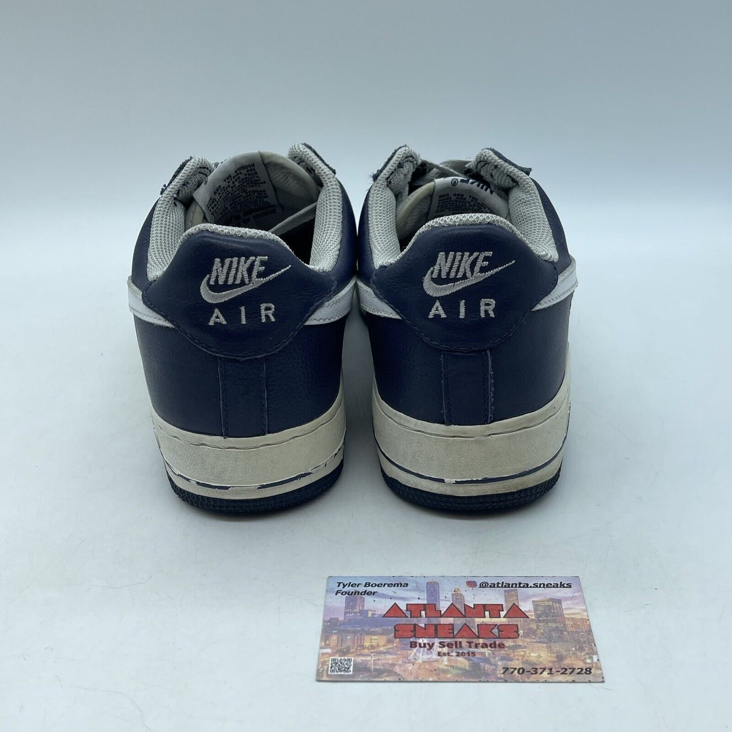 Size 9 - Nike Air Force 1 Blue Grey White Leather (306509-411)