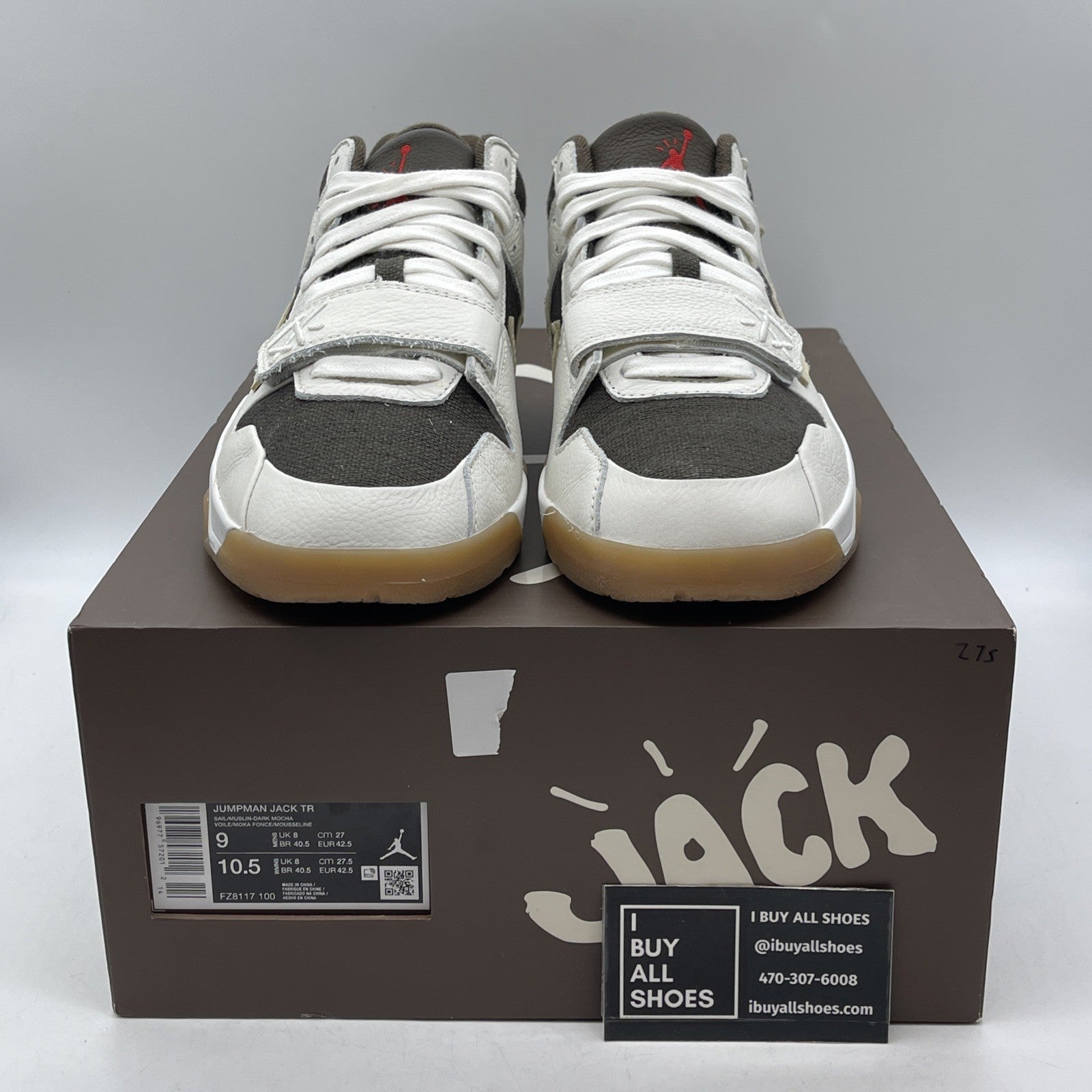 Size 9 - Travis Scott x Air Jordan Jordan Jumpman Jack TR Sail (FZ8117-100)