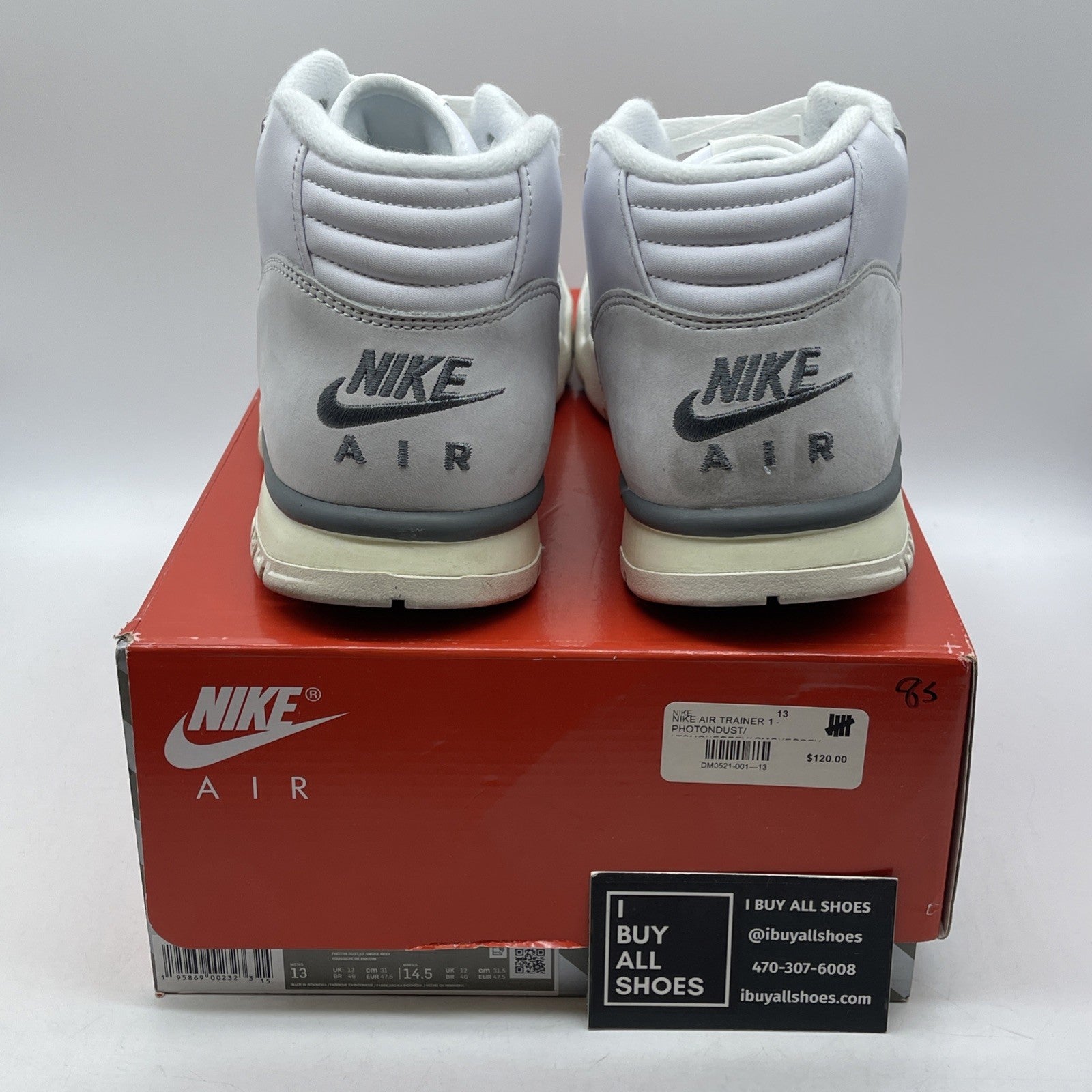 Size 13 - Nike Air Trainer 1 Photon Dust Grey White Suede Leather (DM0521-001)