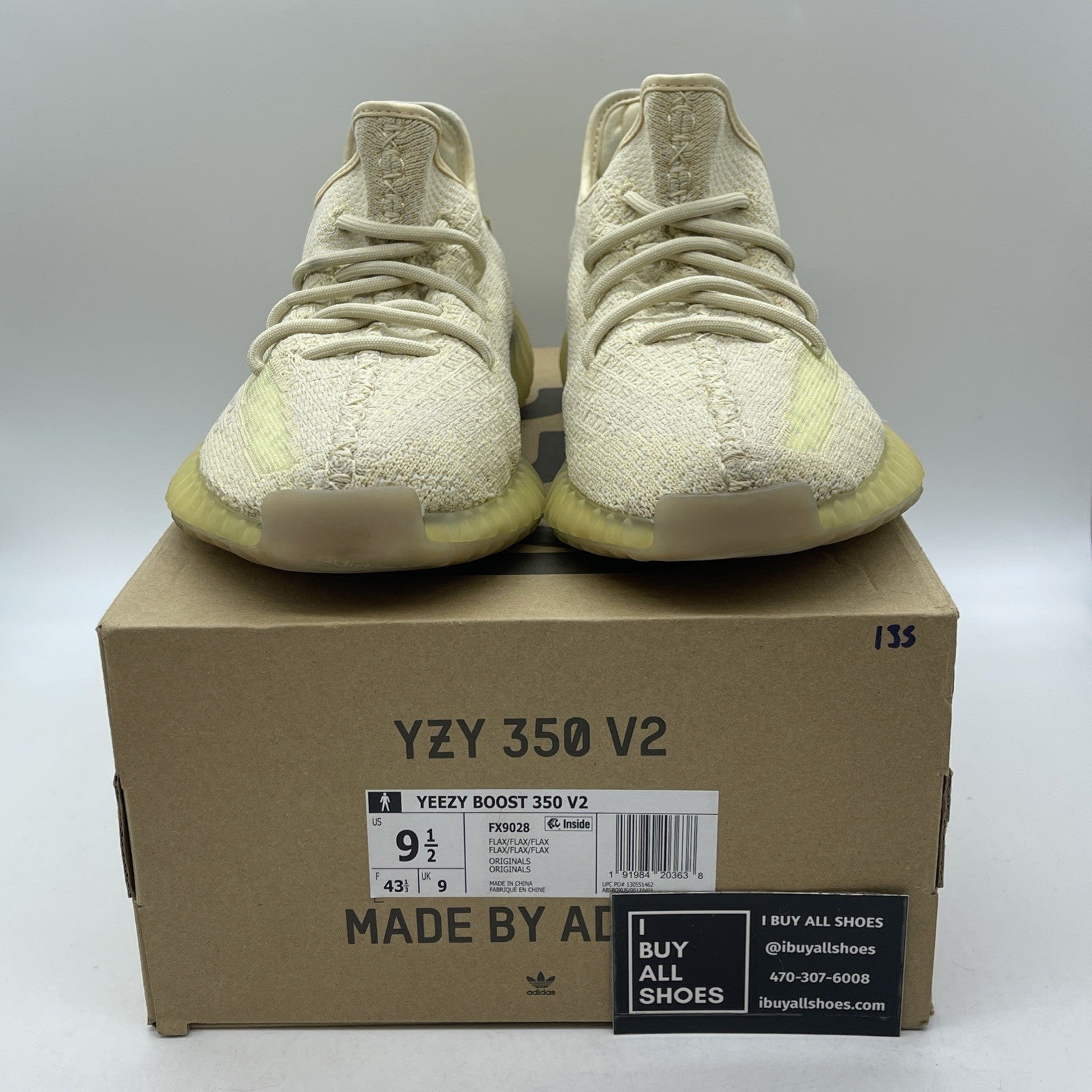 Size 9.5 - adidas Yeezy Boost 350 V2 Flax Yellow Suede (FX9028)