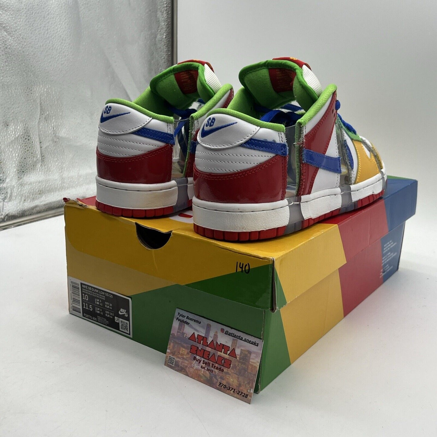 Size 9.5 - Nike Dunk Low SB Sandy Bodecker Red Blue Green Yellow (FD8777-100)