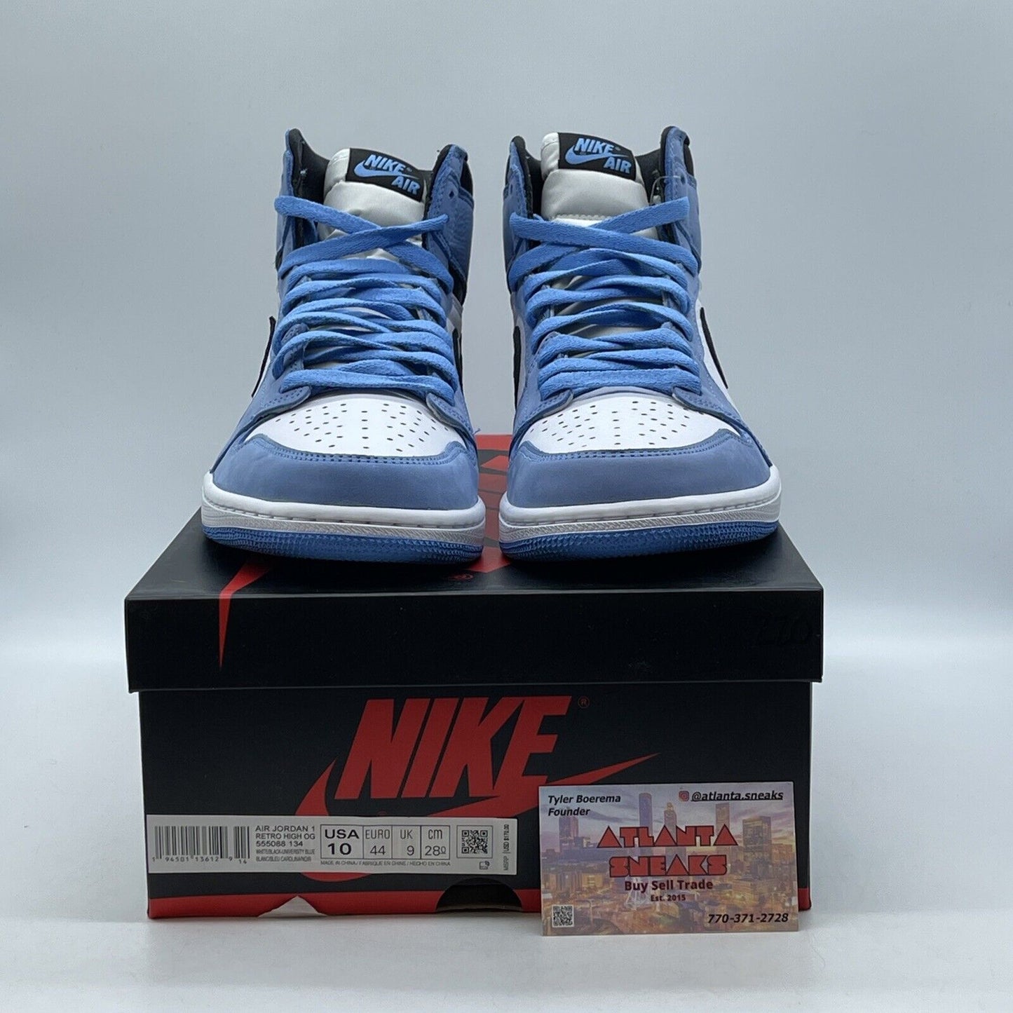 Size 10 - Jordan 1 Retro OG High University Blue White Black (555088-134)