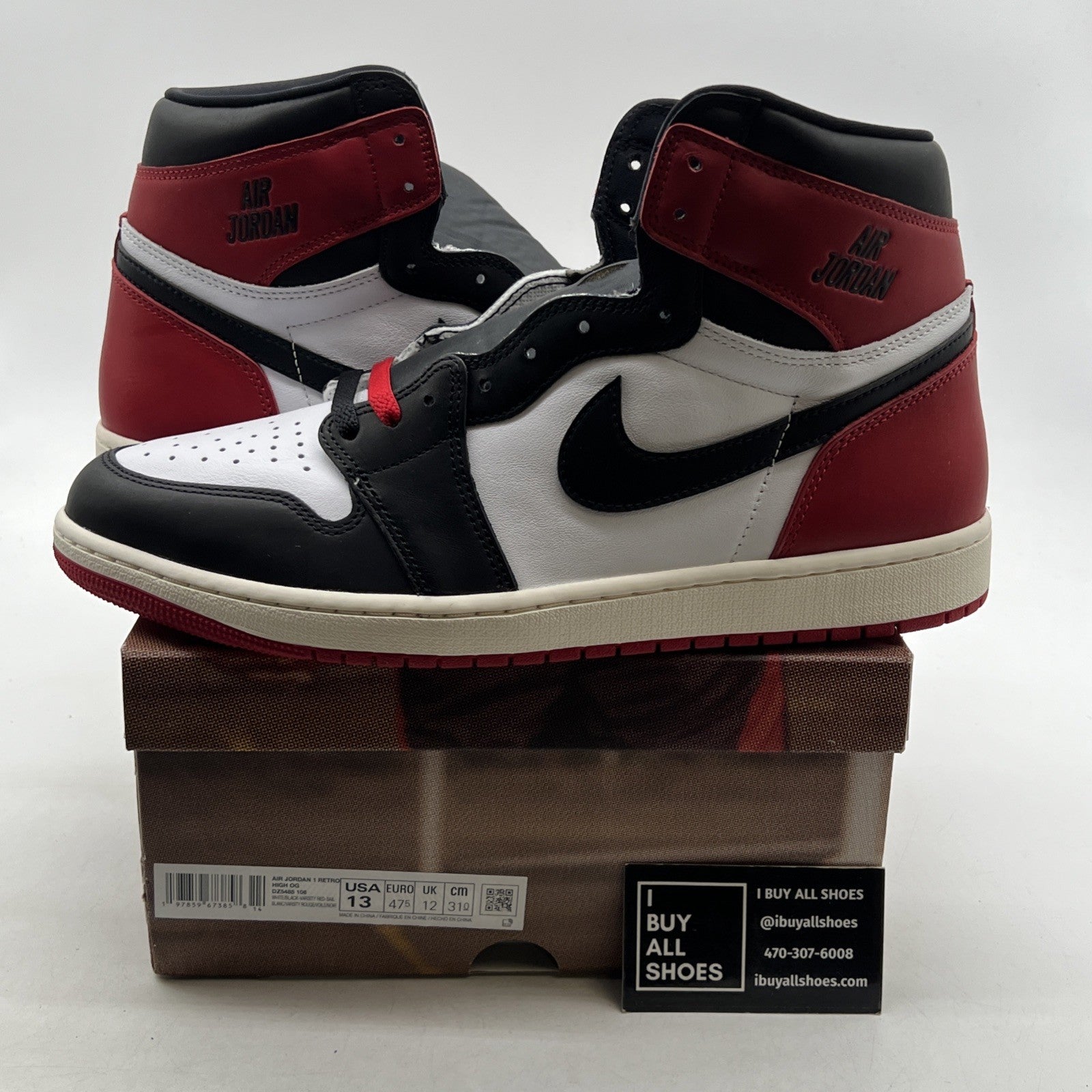 Size 13 - Air Jordan 1 Retro OG High Black Toe Reimagined (DZ5485-106)
