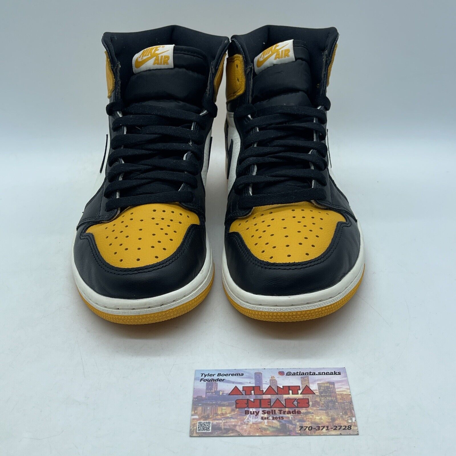 Size 7.5 - Jordan 1 Retro OG High Yellow Toe Black White Leather (555088-711)