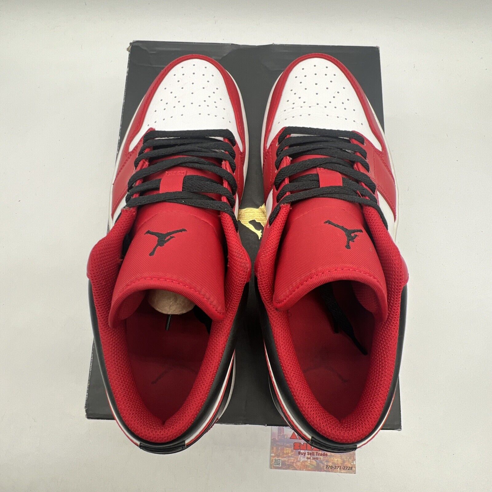 Size 11 - Jordan 1 Low Reverse Black Toe Red White Leather (553558-163)