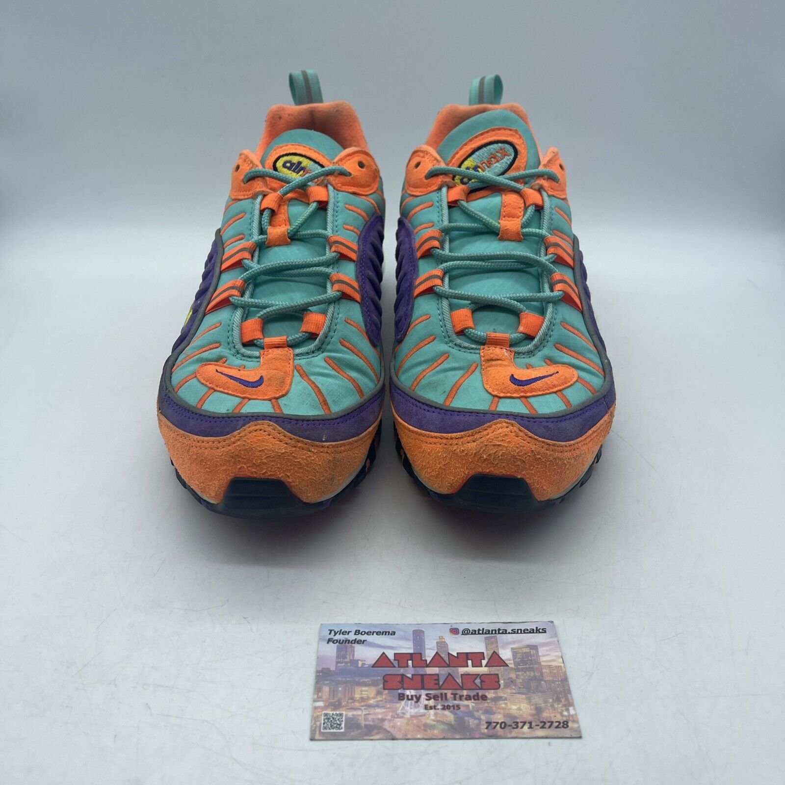 Size 10 - Nike Air Max 98 QS Cone Orange Purple Blue White (924462-800)