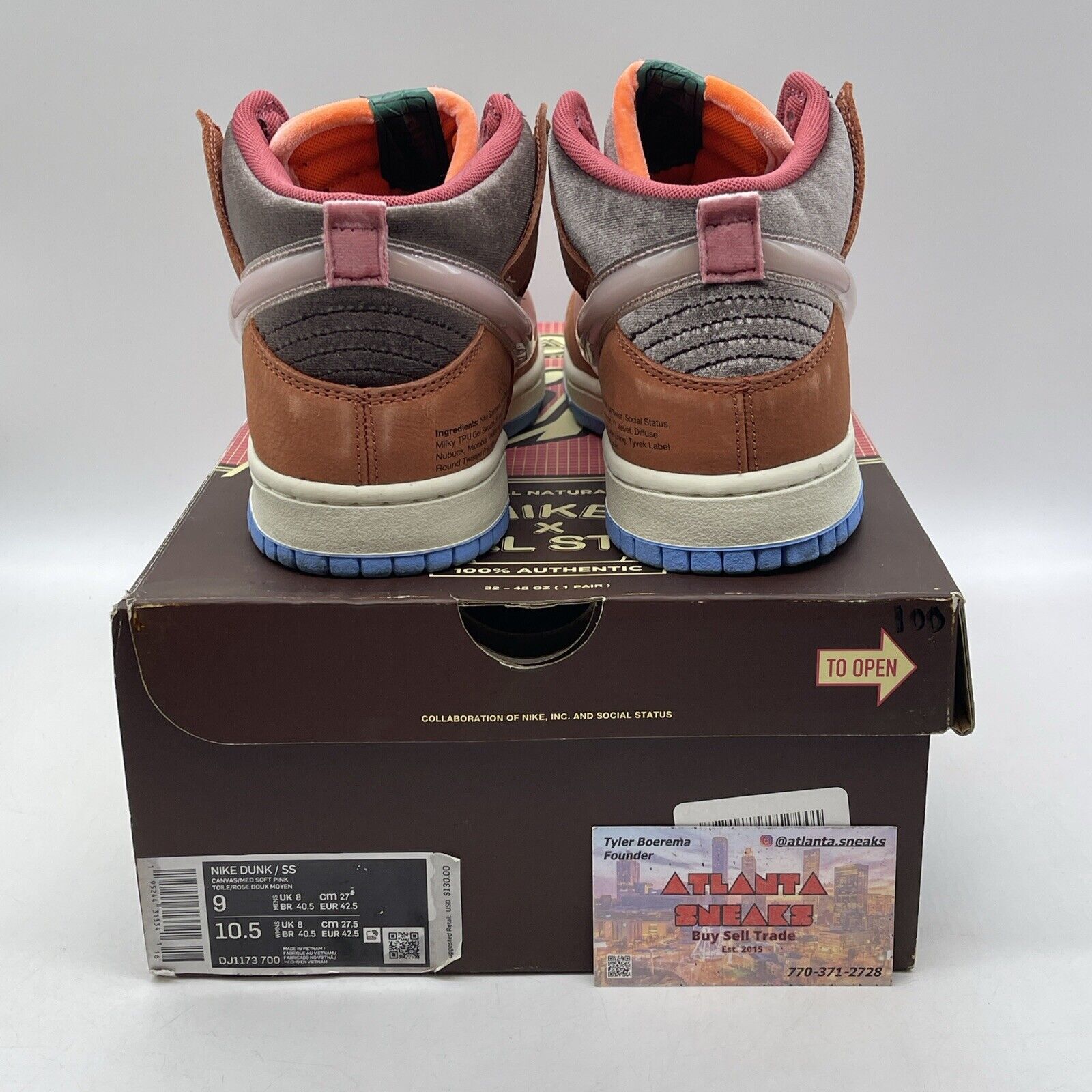 Size 9 - Nike Social Status x Dunk Mid Chocolate Milk Suede Leather (DJ1173-700)