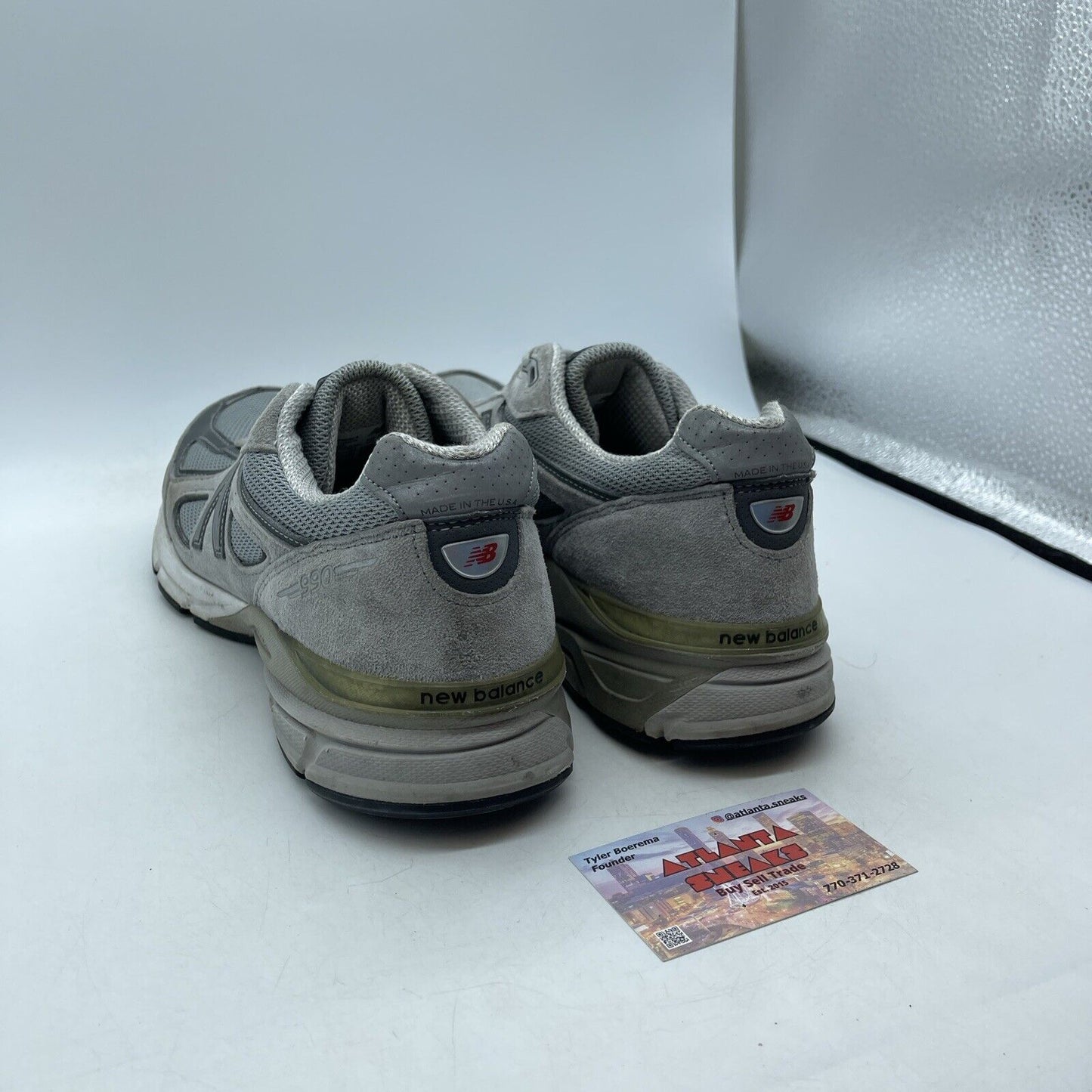 Size 12W - New Balance 990v4 Made in USA Grey Silver Red Suede (W990GL4)
