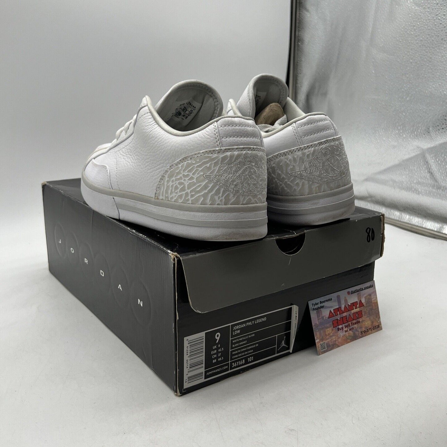 Size 9 - Jordan Phly Legend Low White Elephant (361168-101)