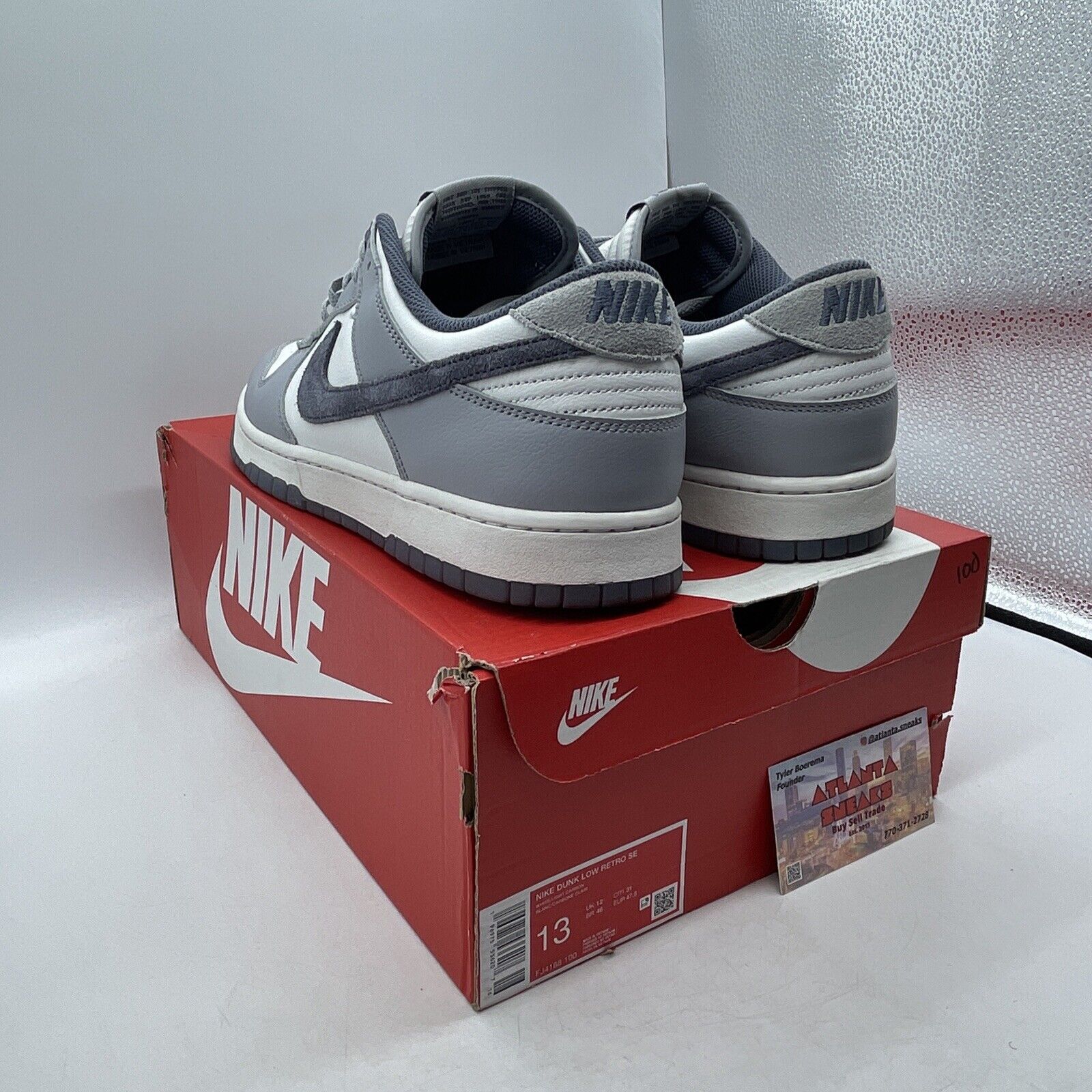 Size 13 - Dunk Low Light Carbon Grey White Leather (FJ4188-100)