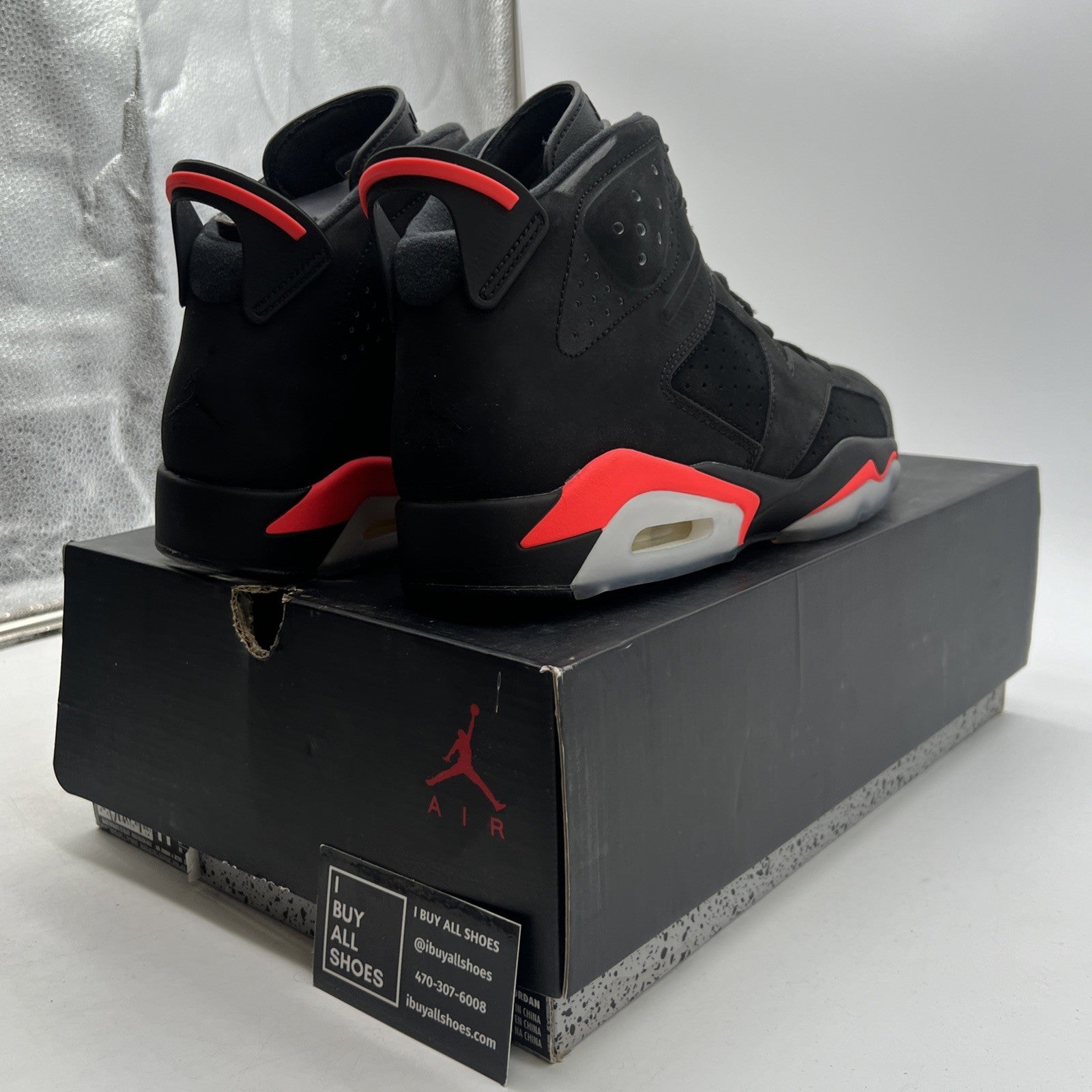 Size 11 - Air Jordan 6 Retro Infrared Black 2014 (384664-023)