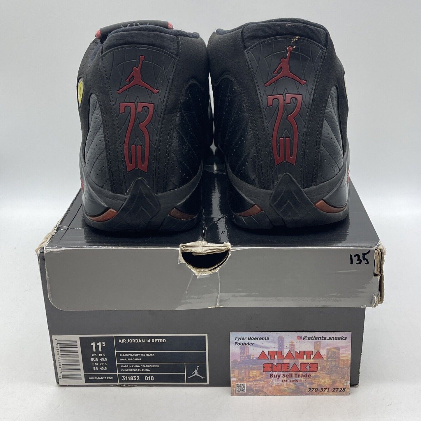 Size 11.5 - Air Jordan 14 Retro 2011 Last Shot Red Black Suede (311832-010)