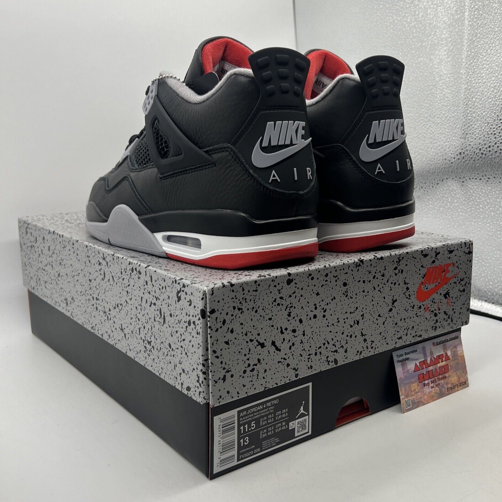 Size 11.5 - Air Jordan 4 Retro Bred Reimagined Black Red Grey (FV5029-006)