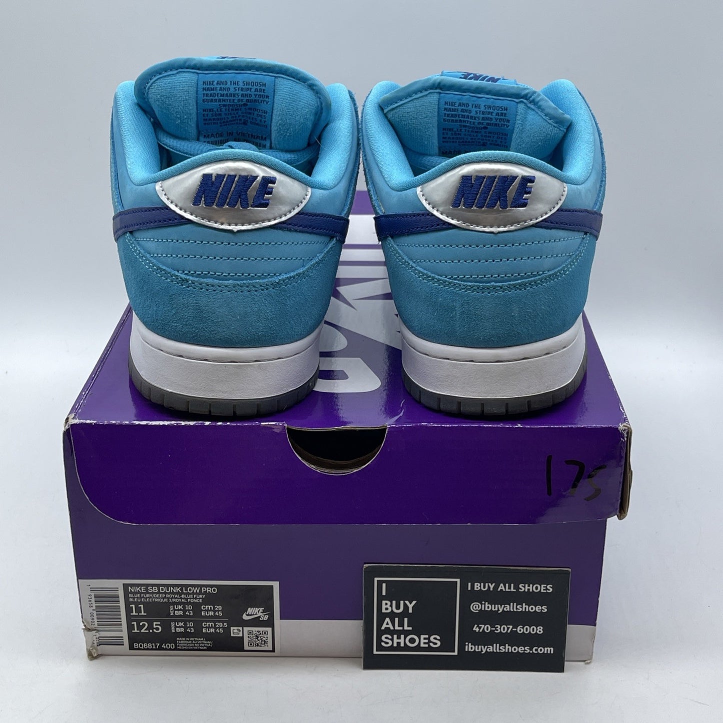 Size 11 - Nike Dunk SB Low Blue Fury Silver Suede (BQ6817-400)