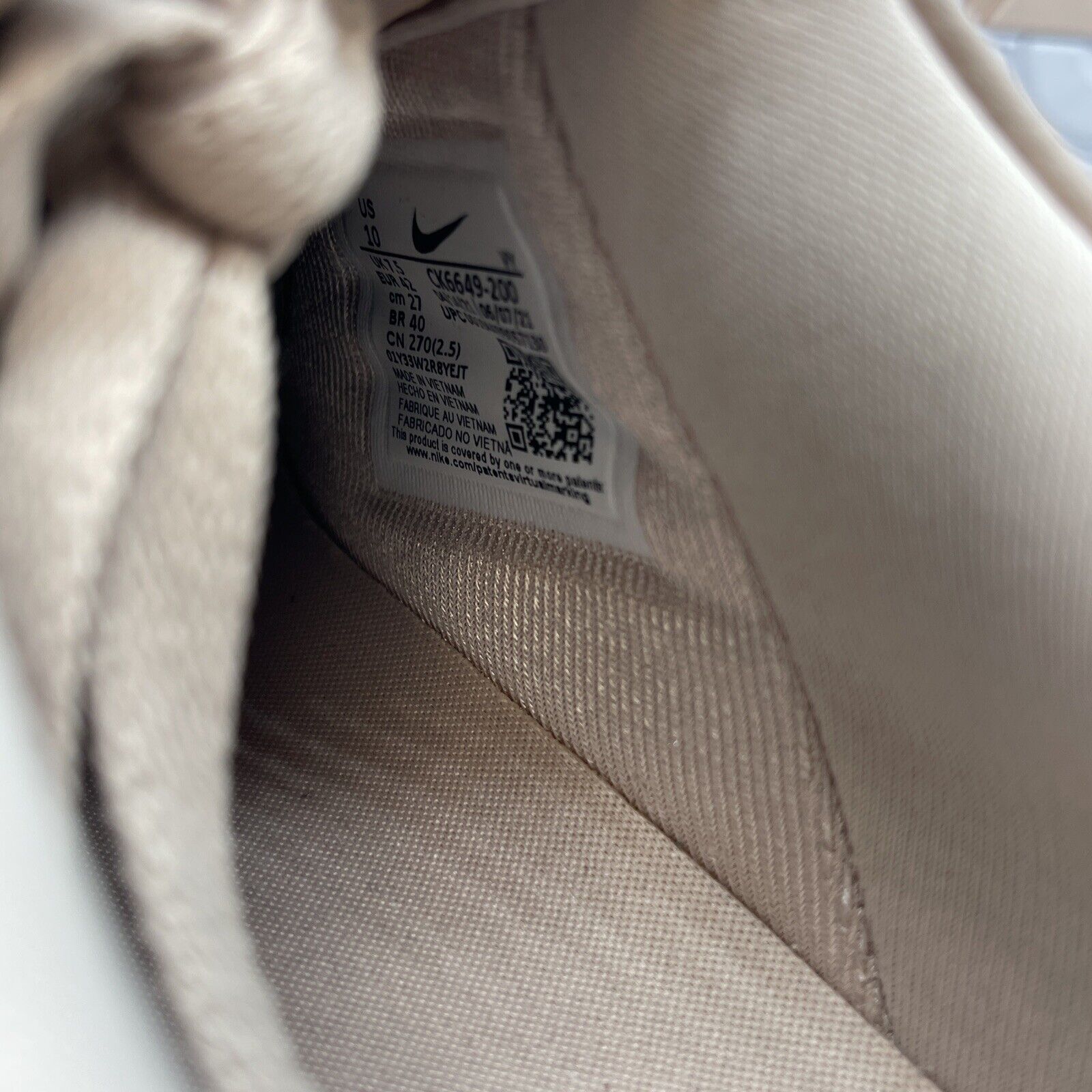 Size 10W - Nike Air Force 1 Pixel Particle Beige Pink Leather (CK6649-200)