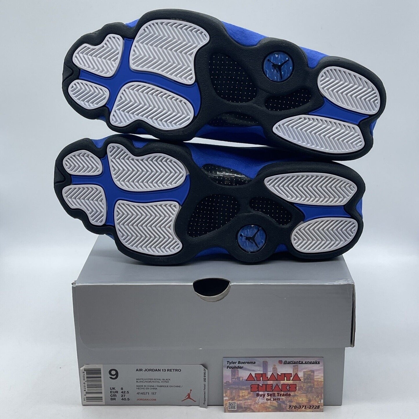 Size 9 - Air Jordan 13 Retro Hyper Royal White Blue Suede Leather (414571-117)