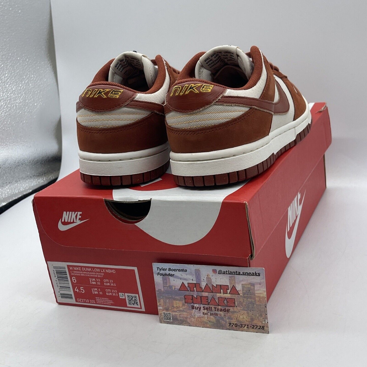 Size 6W - Nike Dunk LX Low Rugged Orange Tan White Black Suede (DZ2710-101)