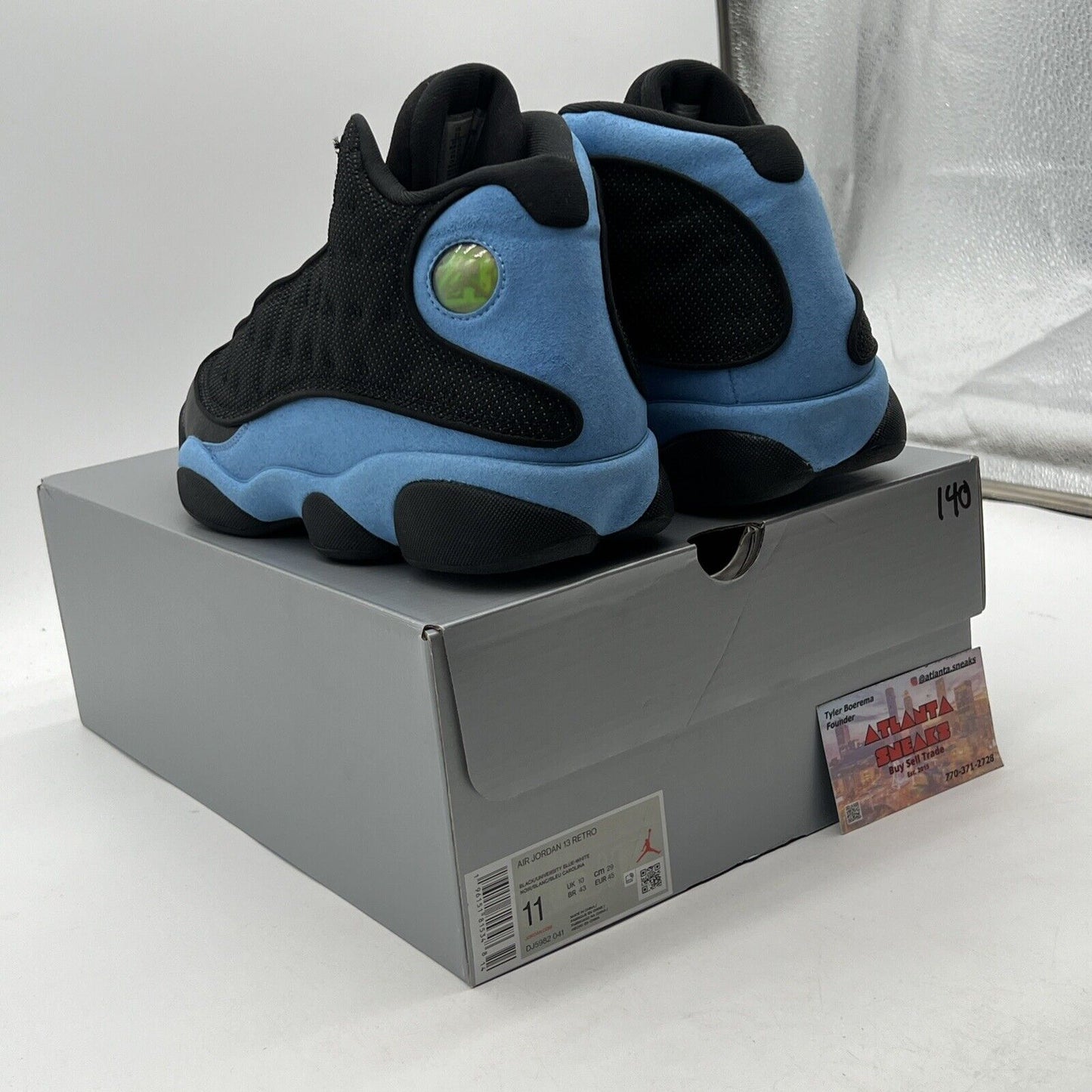 Size 11 - Jordan 13 Retro Mid Black University Blue Leather (DJ6982-041)