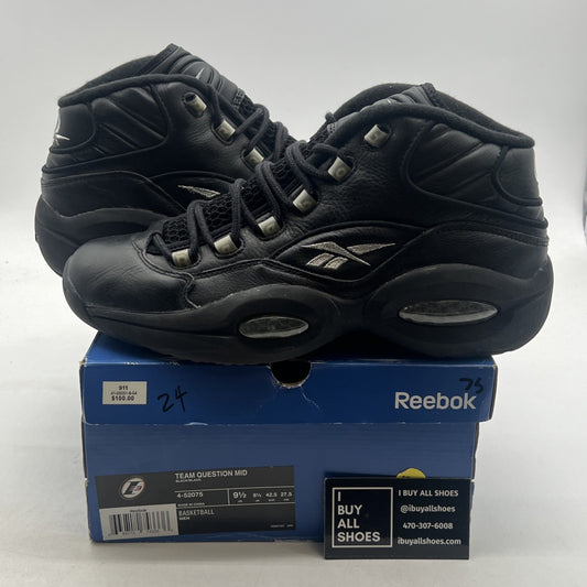 Size 9.5 - REEBOK QUESTION MID IVERSON BLACK/SILVER (4-52075)