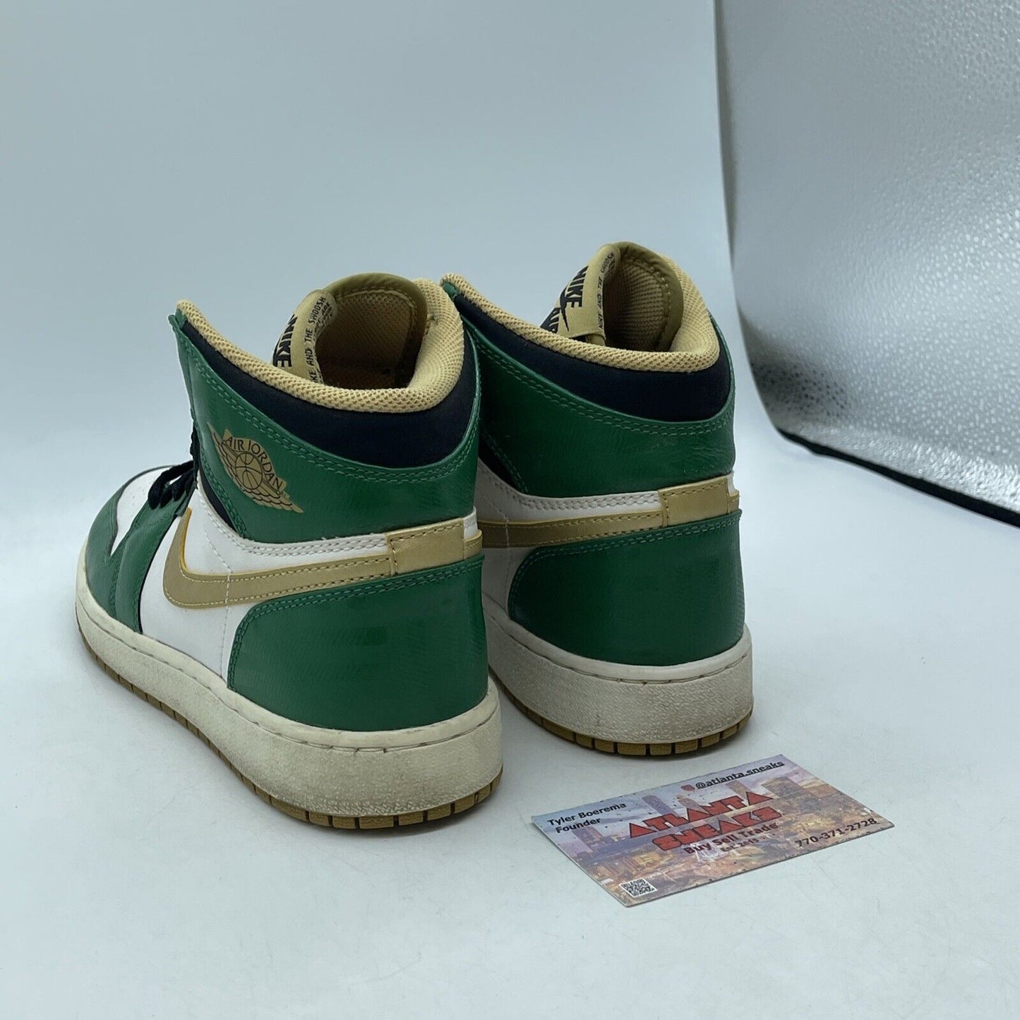 Size 5Y - Air Jordan 1 Retro High OG GS CELTICS Green Leather Suede (575441-315)