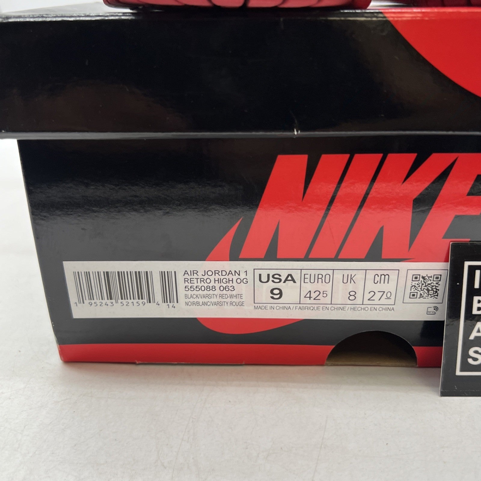 Size 9 - Air Jordan 1 Retro OG High Patent Bred (555088-063)