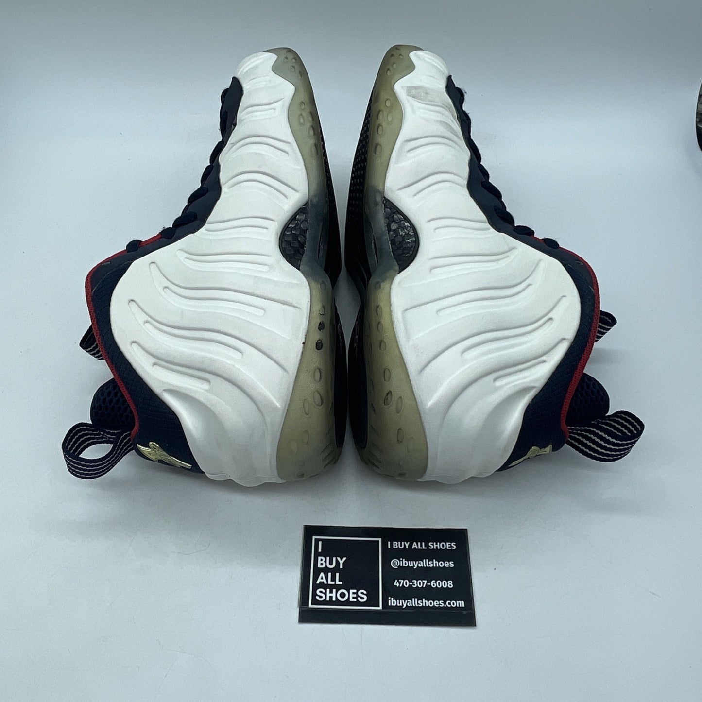 Size 10 - Nike Air Foamposite One PRM Olympic White Blue Suede (575420-400)