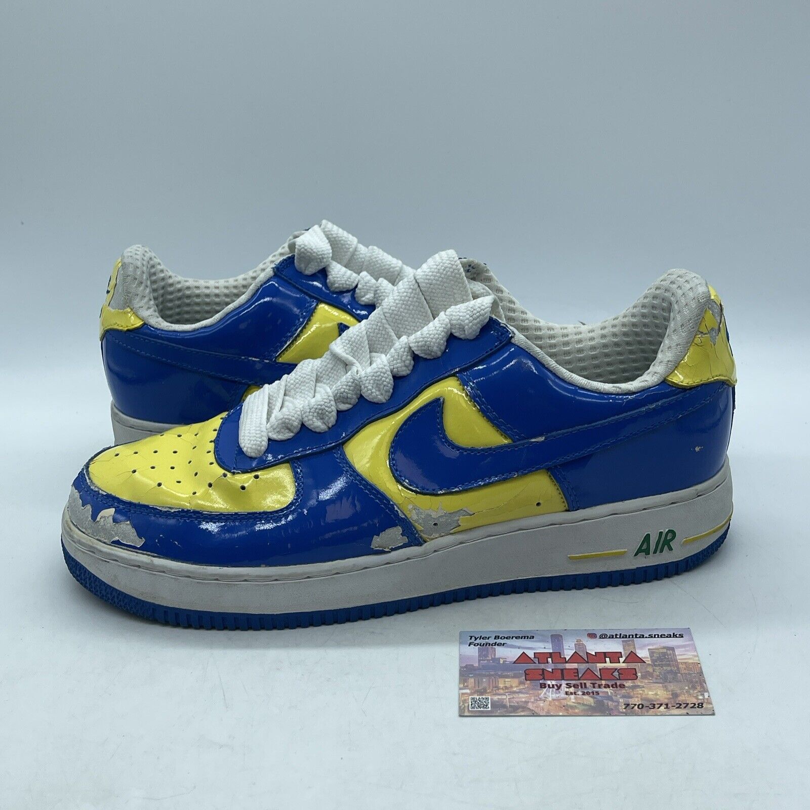 Size 9.5 - Nike Air Force 1 Premium Brazil World Cup Blue Yellow (309096-441)