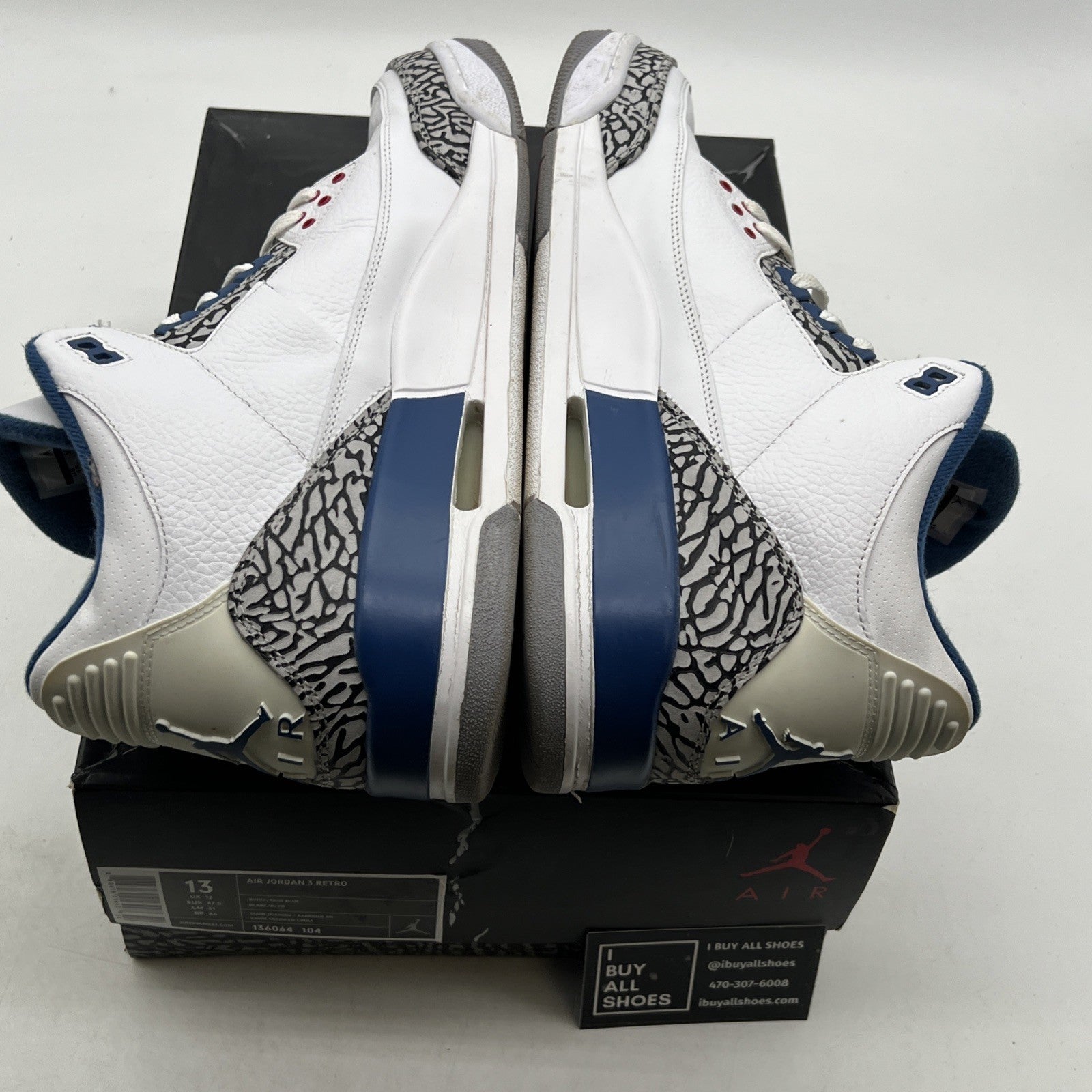 Size 13 - Air Jordan 3 Retro 2011 True Blue (136064-104)