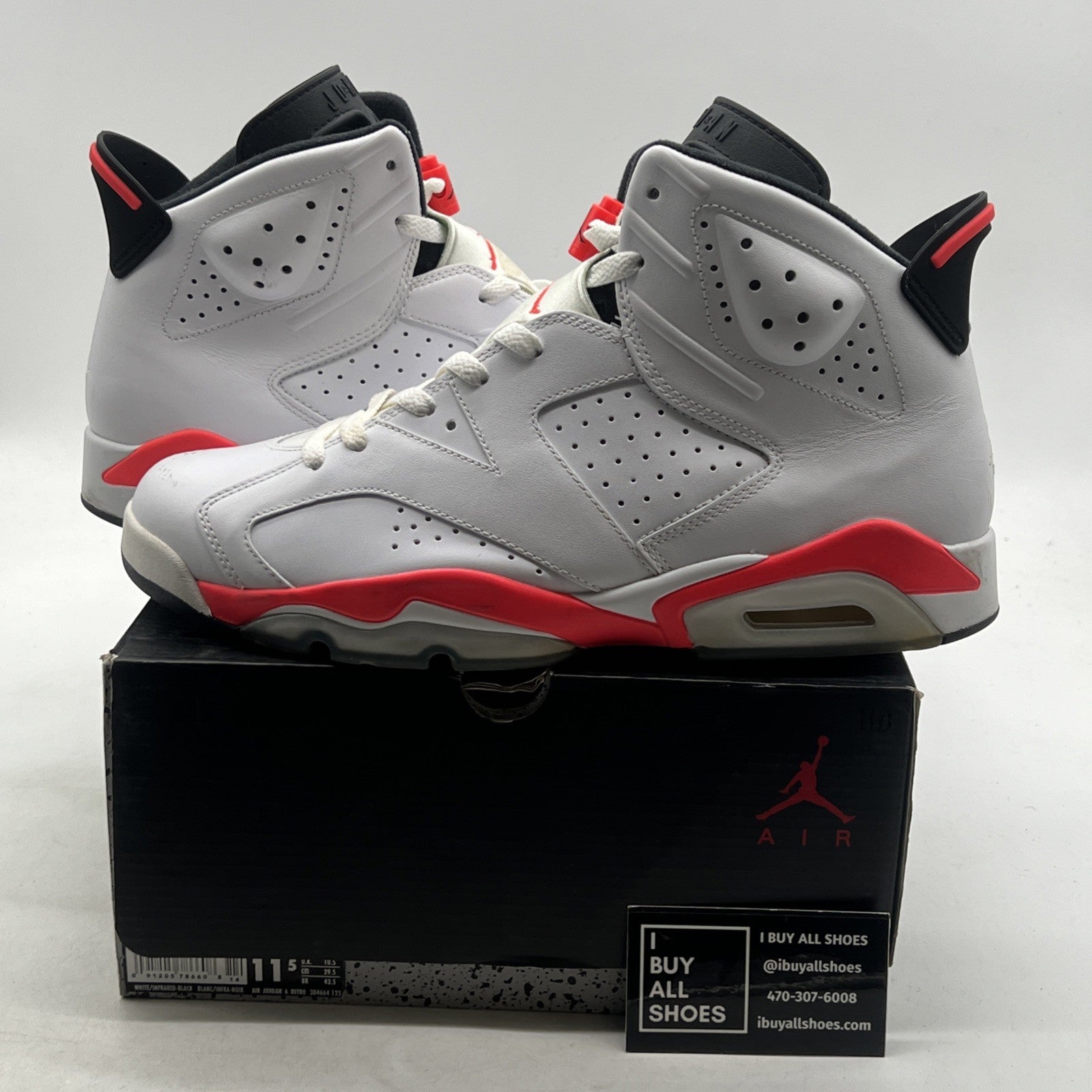 Size 11.5 - Air Jordan 6 Retro 2014 White Infrared (384664-123)