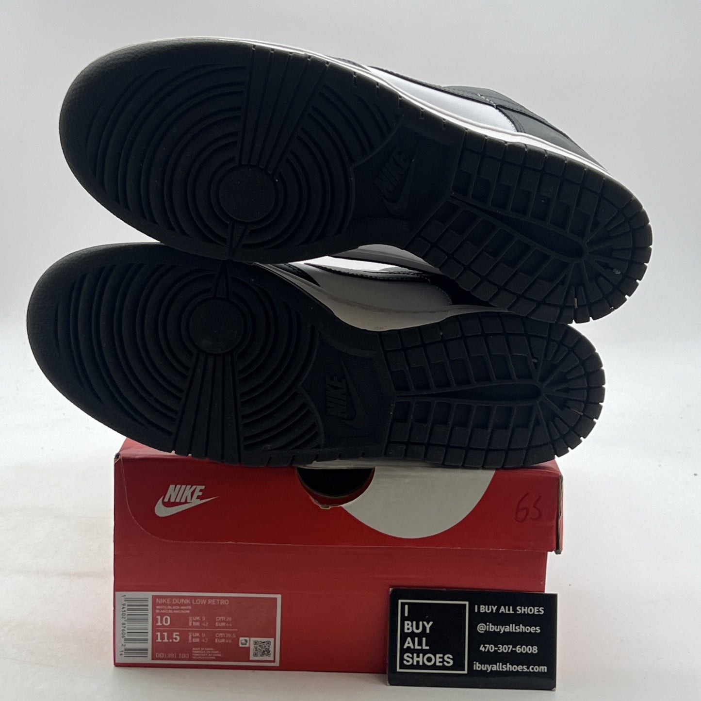 Size 10 - Nike Dunk Low Black White (DD1391-100)
