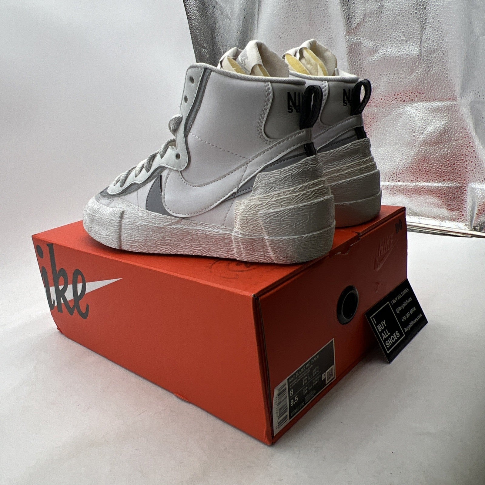 Size 8 - Nike sacai x Blazer Mid White Grey (BV0072-100)