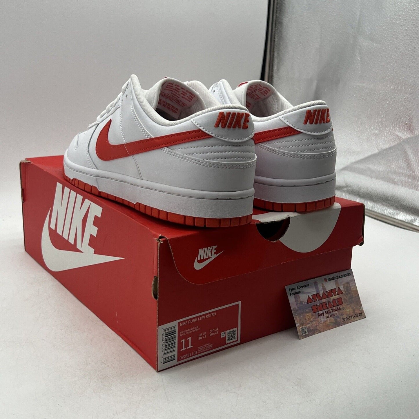 Size 11 - Nike Dunk Low Picante Red White Leather (DV0831-103)