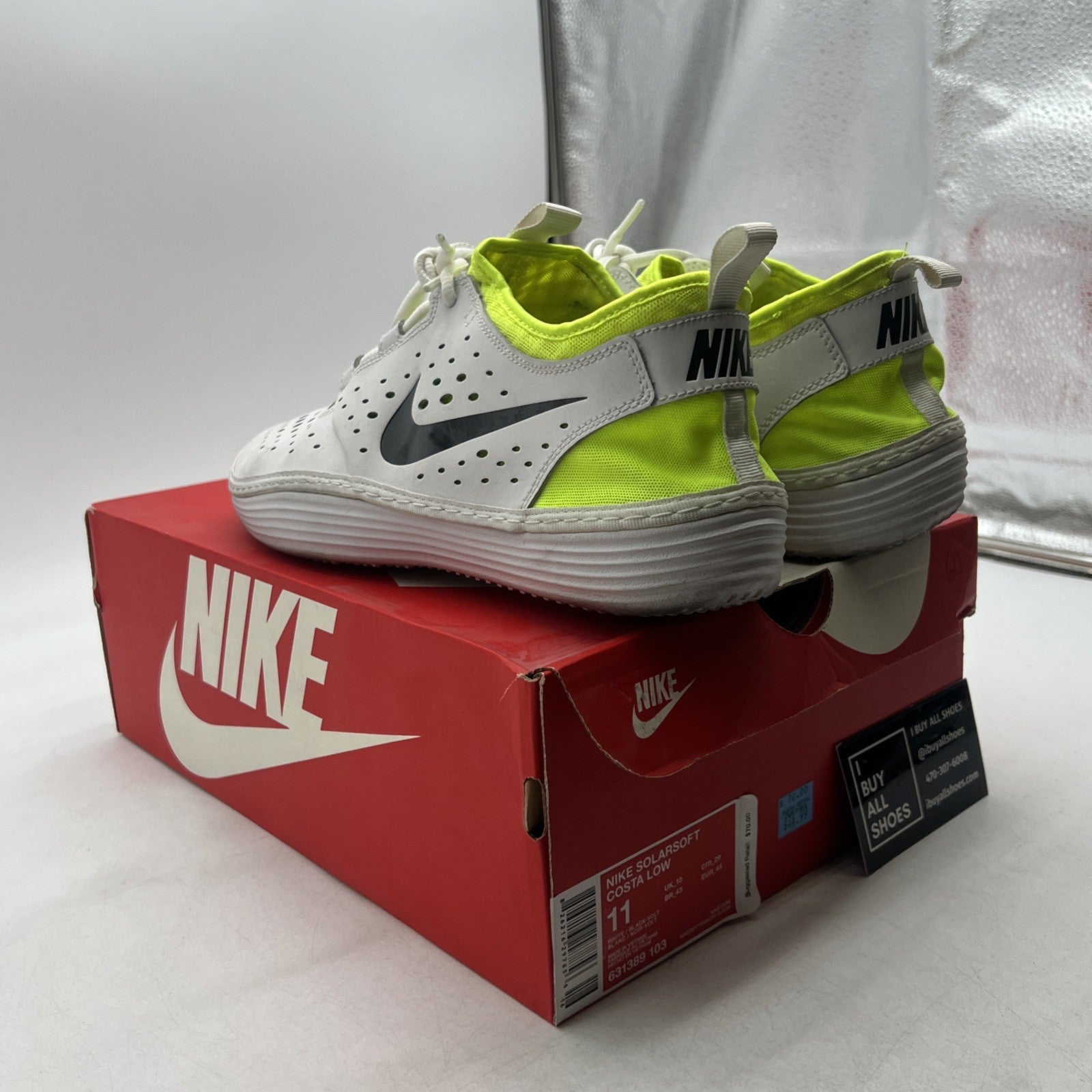 Size 11 - Nike SolarSoft Costa Low White Volt (631389-103)