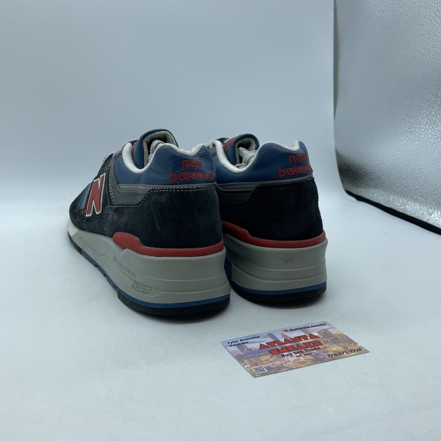 Size 11 - New Balance 997 Blue Black Red Grey Suede Leather (M997JNB)