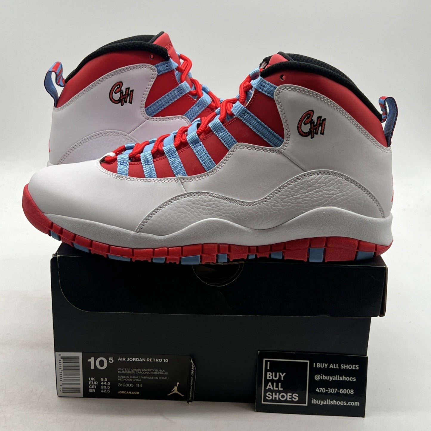 Size 10.5 - Air Jordan 10 Retro City Pack - Chicago (310805-114)