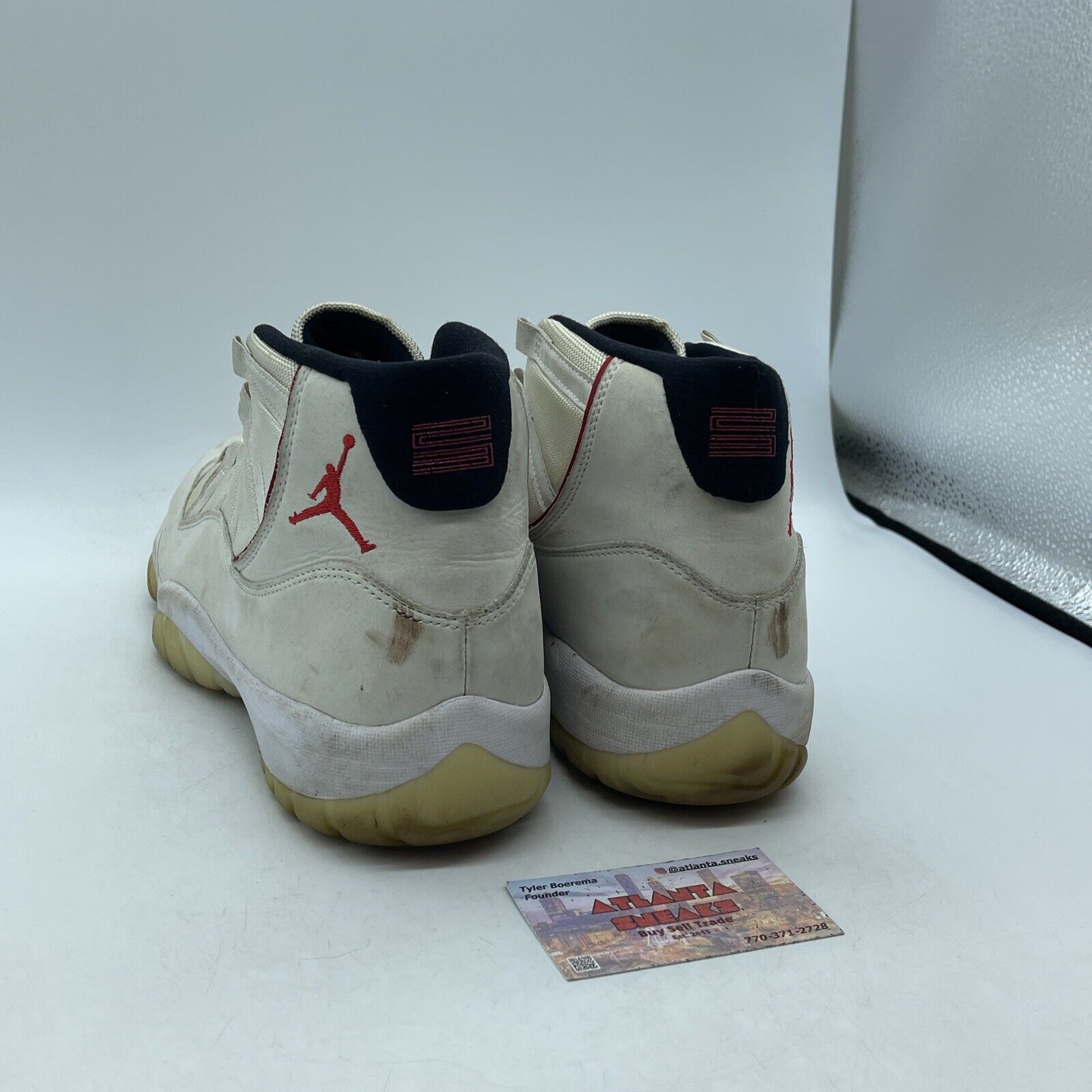 Size 11.5 - Air Jordan 11 Retro Platinum Tint Suede Red White (378037-016)