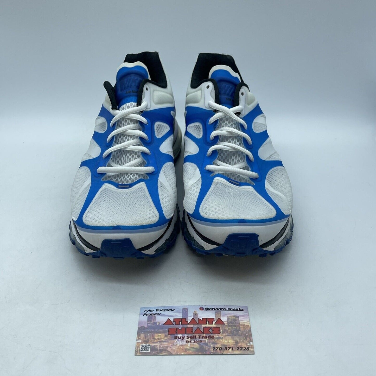 Size 11 - Nike Air Max+ 2012 White Blue Suede Leather (487982-104)