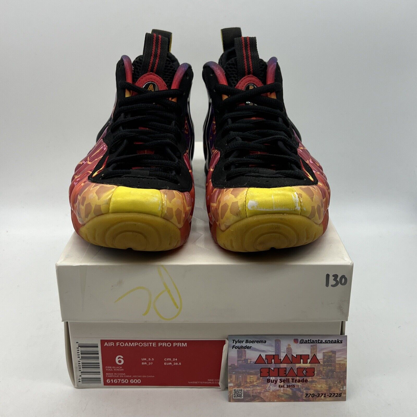 Size 6 - Nike Air Foamposite Pro Prm Area 72 Yellow Purple Red (616750-600)