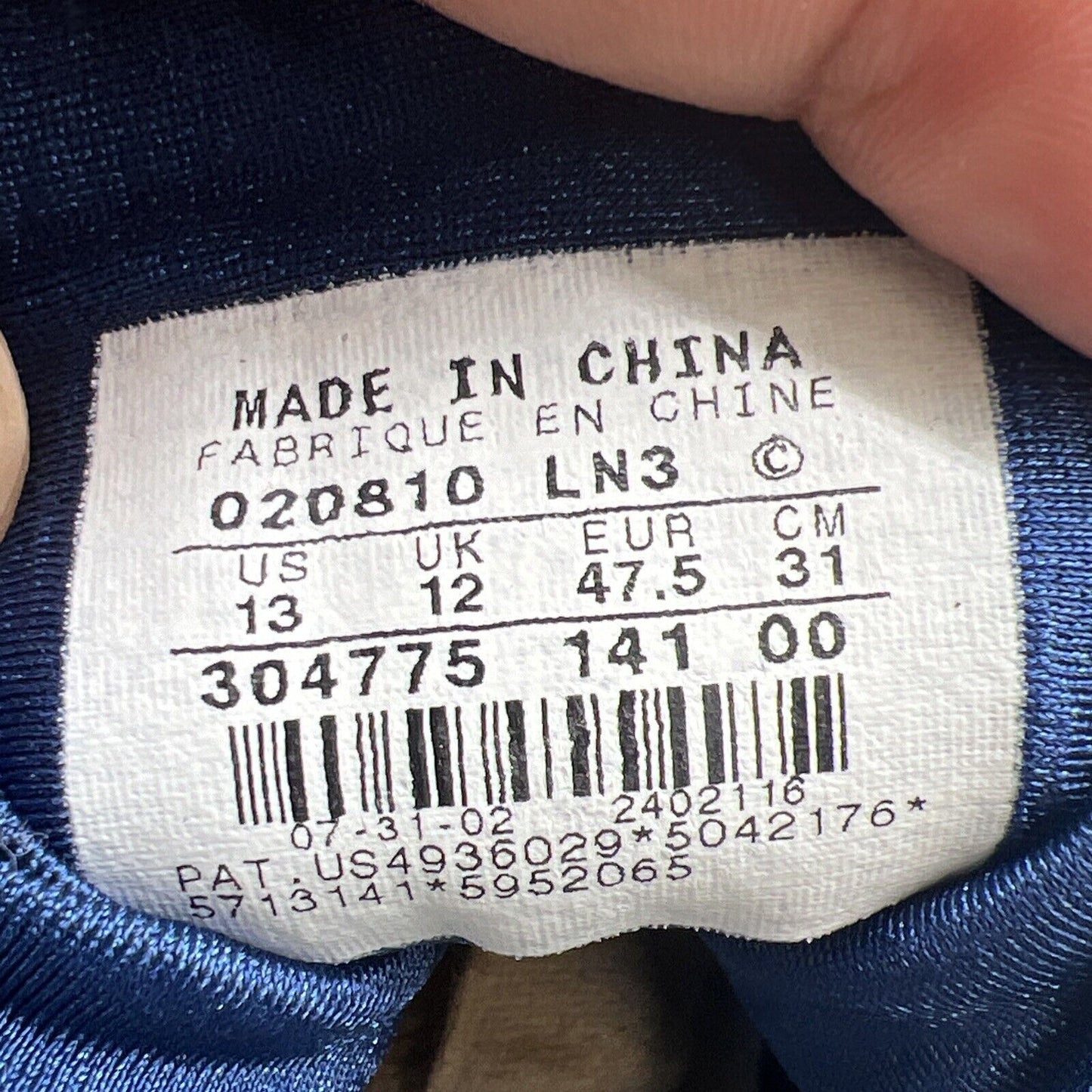 Size 13 - Air Jordan 7 Retro 2002 French Blue White Leather (304775-141)