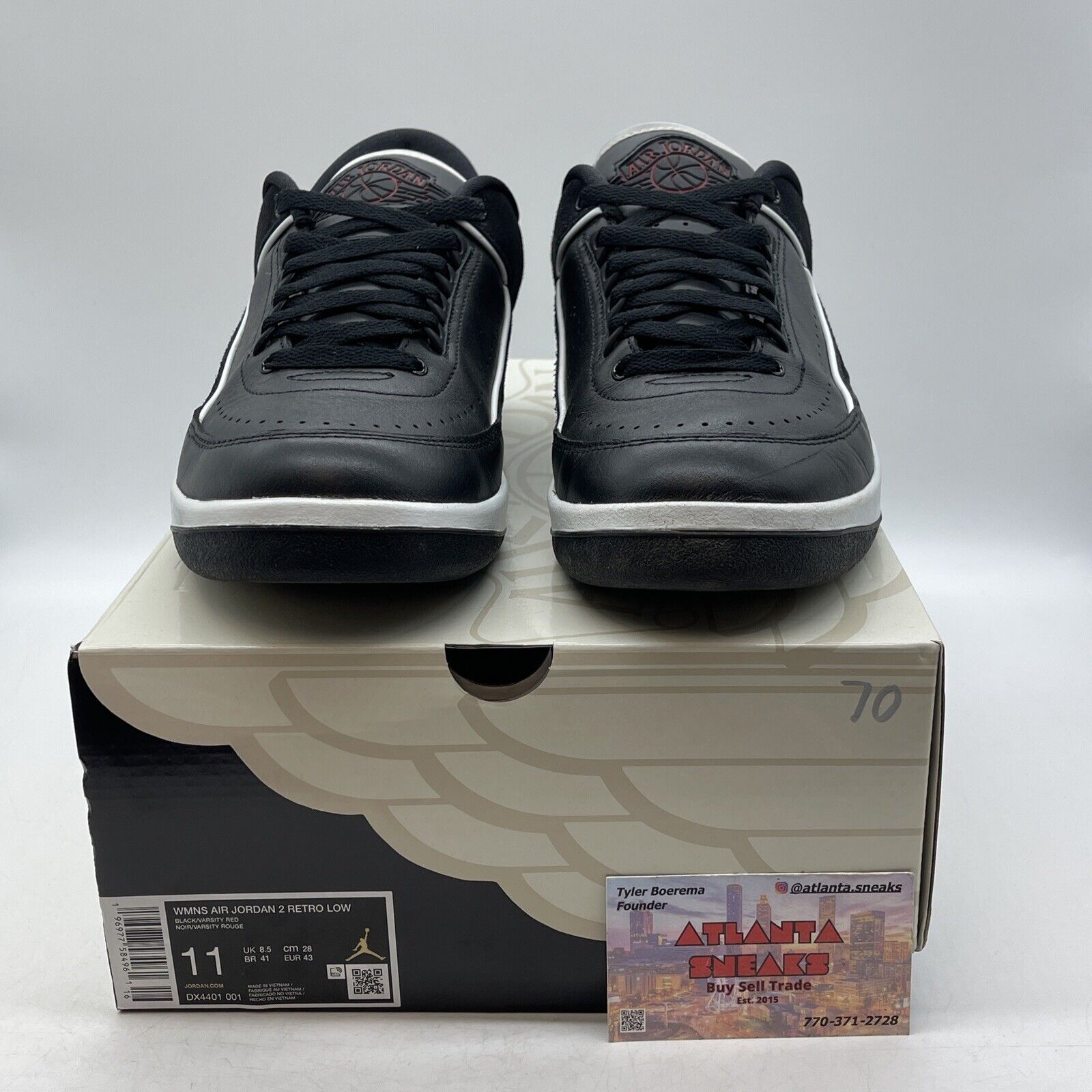 Size 11W- Air Jordan 2 Retro Low Black Metallic Gold Black White (DX4401-001)